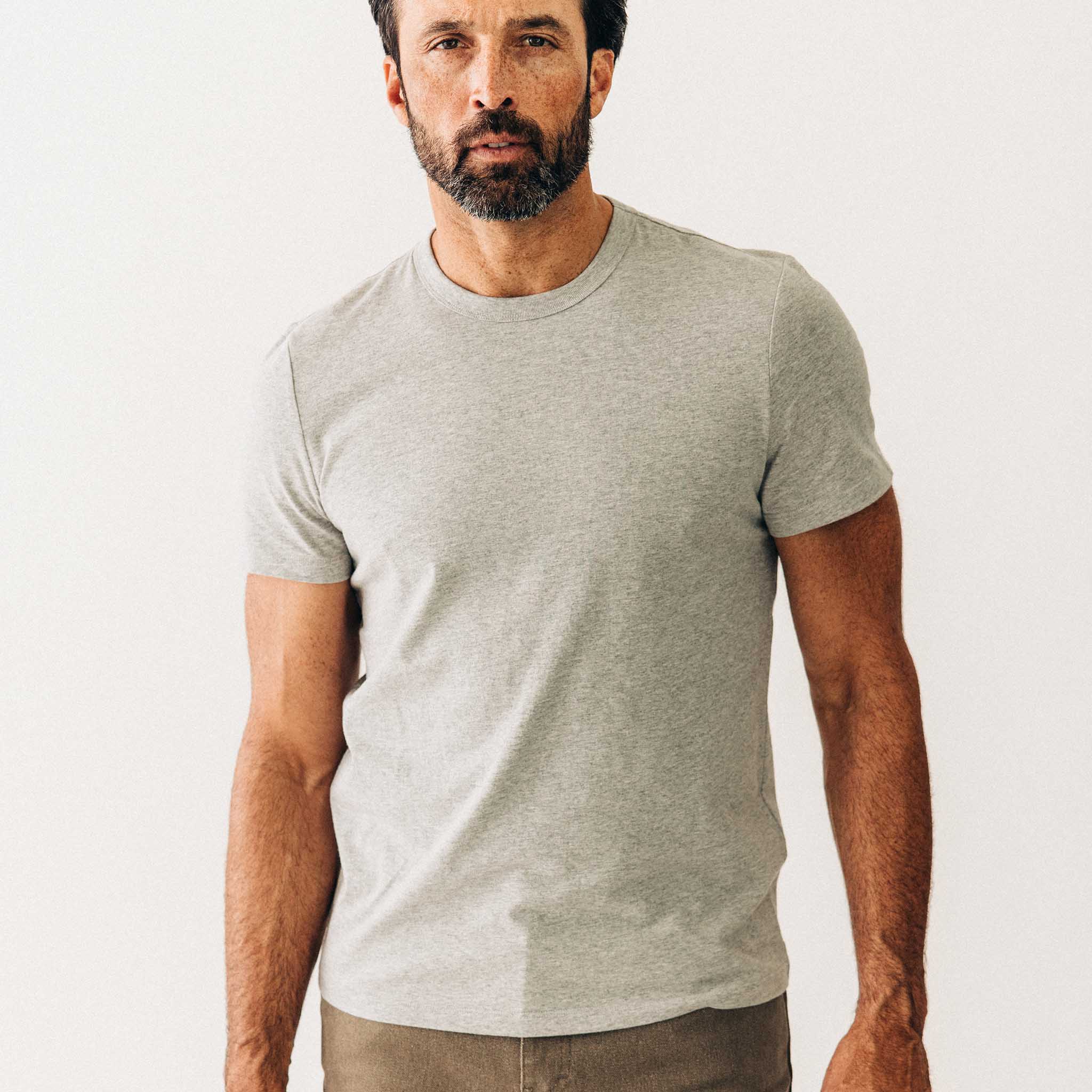 The Organic Cotton Tee in Heather Grey | Modern Menswear by yycbvcnbmmnbm