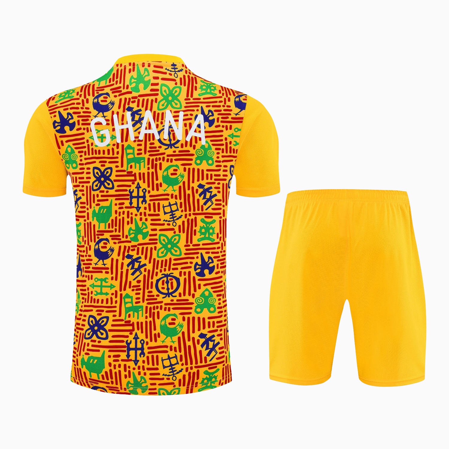 AlphaJersey-Ghana 2026 Short-Sleeve Training Set - Yellow Top and Shorts