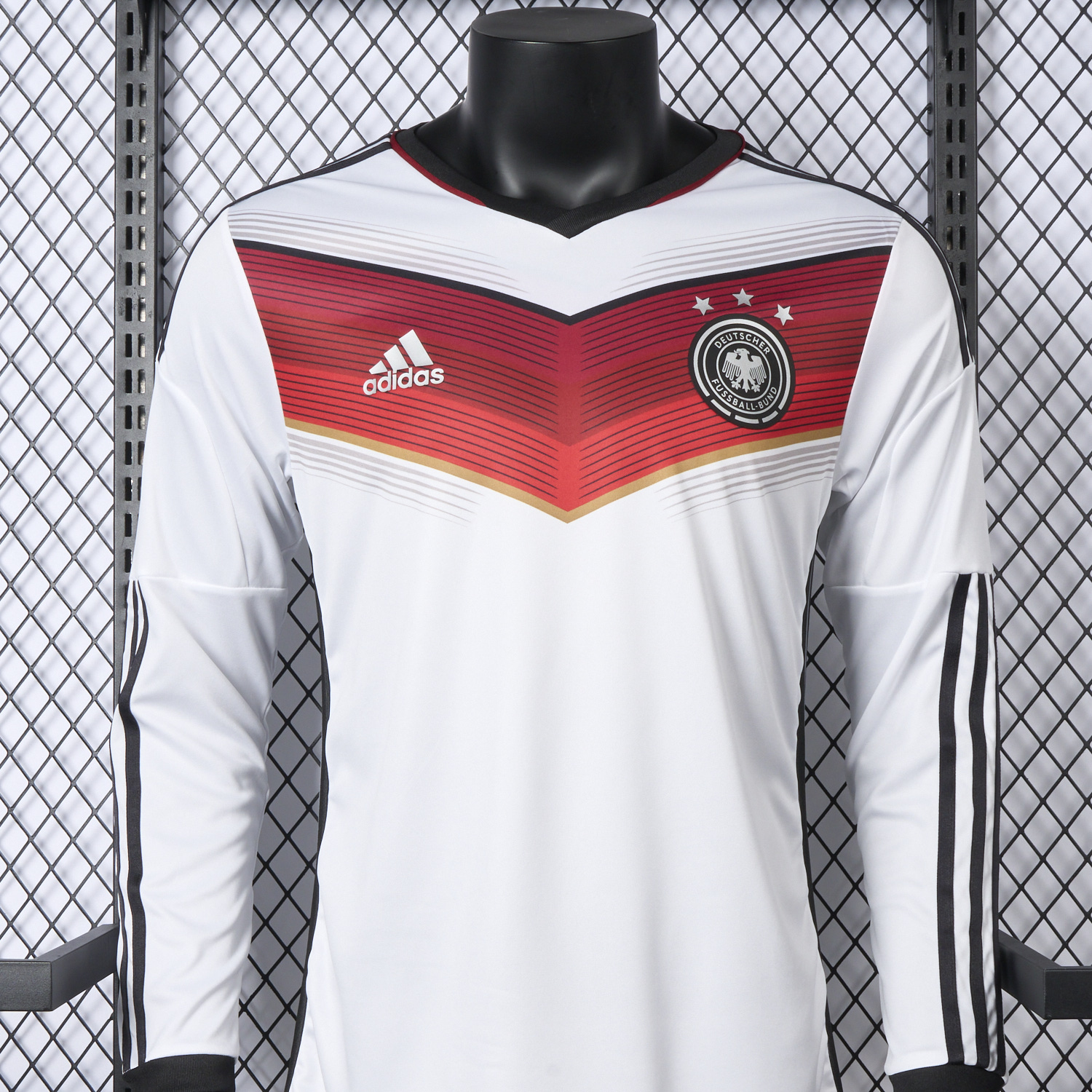AlphaJersey-Retro Germany 2014 Home Long Sleeves Jersey - Player Version