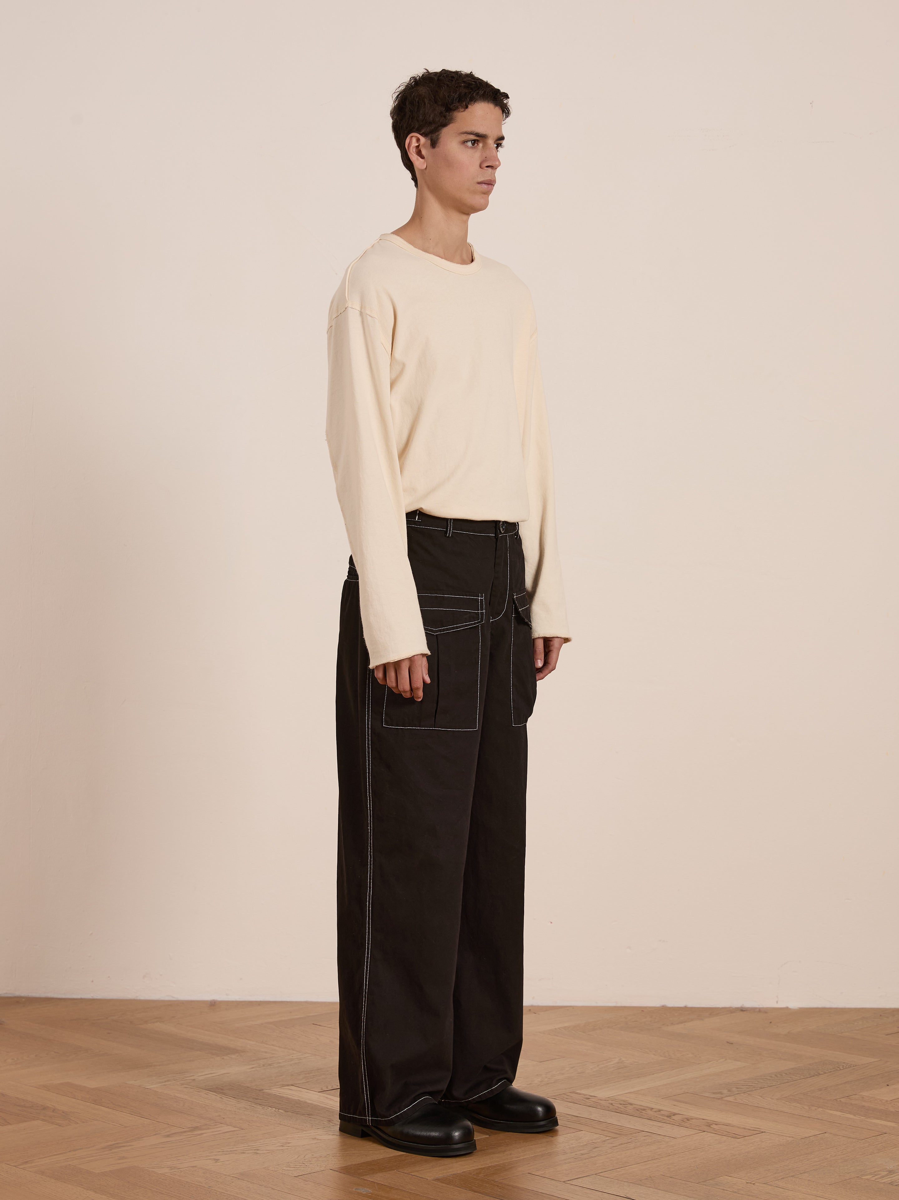 Lucca Black Contrast Pocket Pants | Modern Menswear by yycbvcnbmmnbm