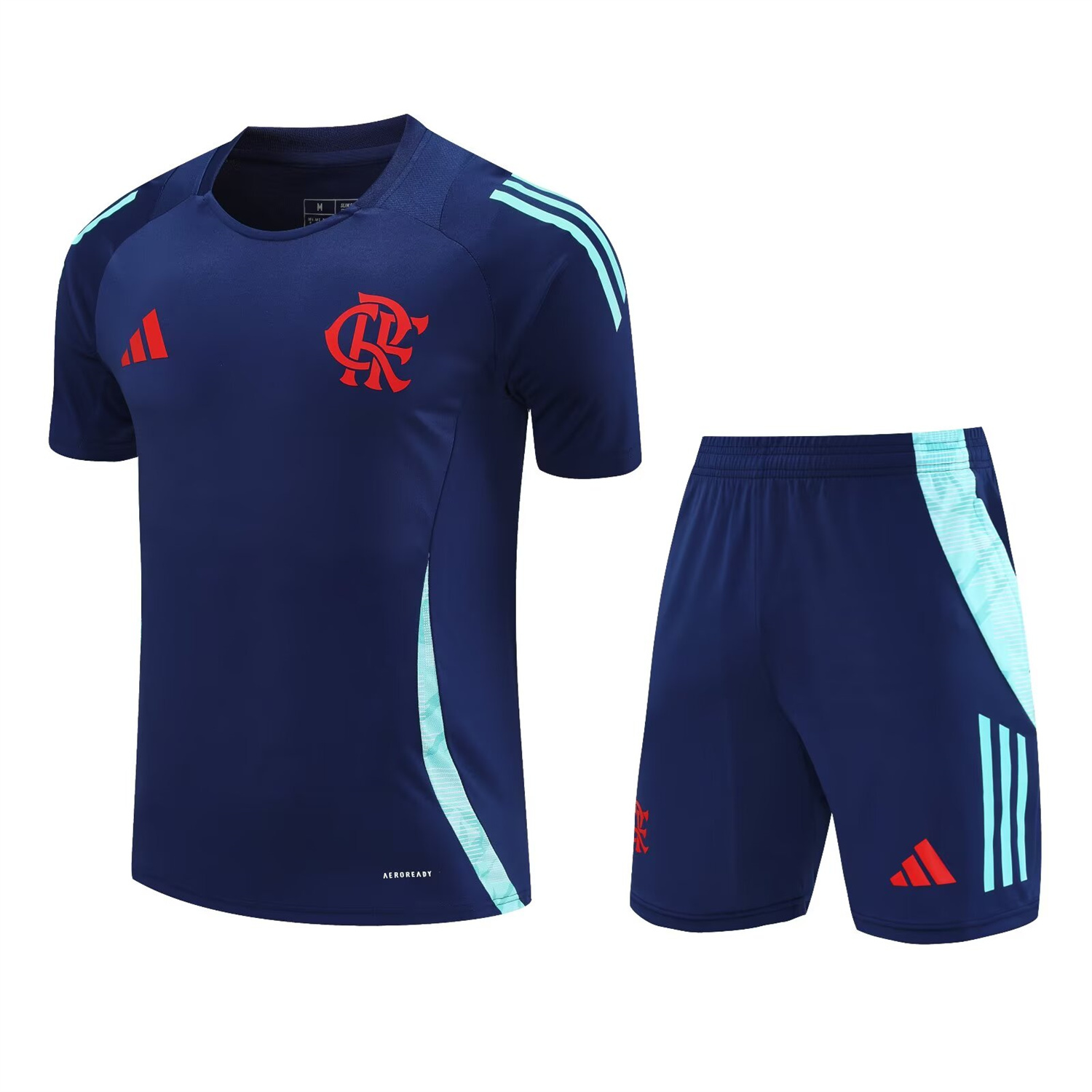 AlphaJersey-Flamengo 25-26 Short-Sleeve Kids Training Set - Royal Blue With Royal Blue