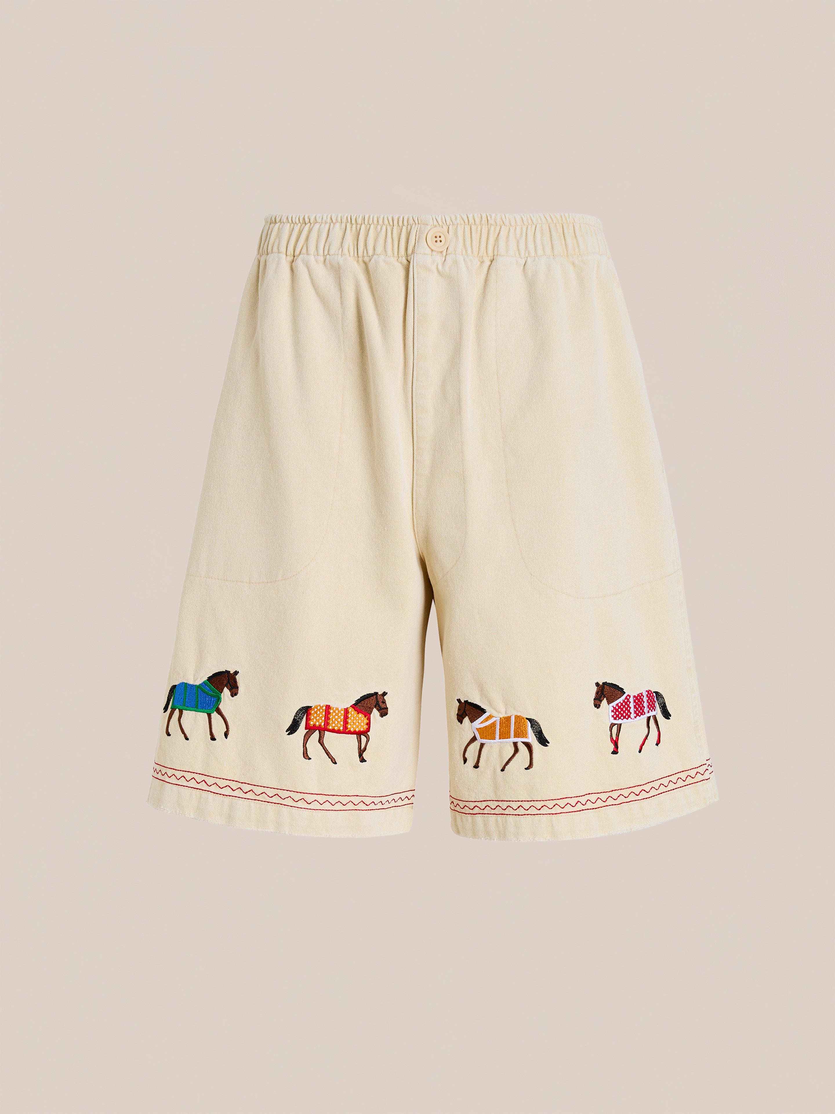 Embroidered Horse Shorts | Modern Menswear by yycbvcnbmmnbm