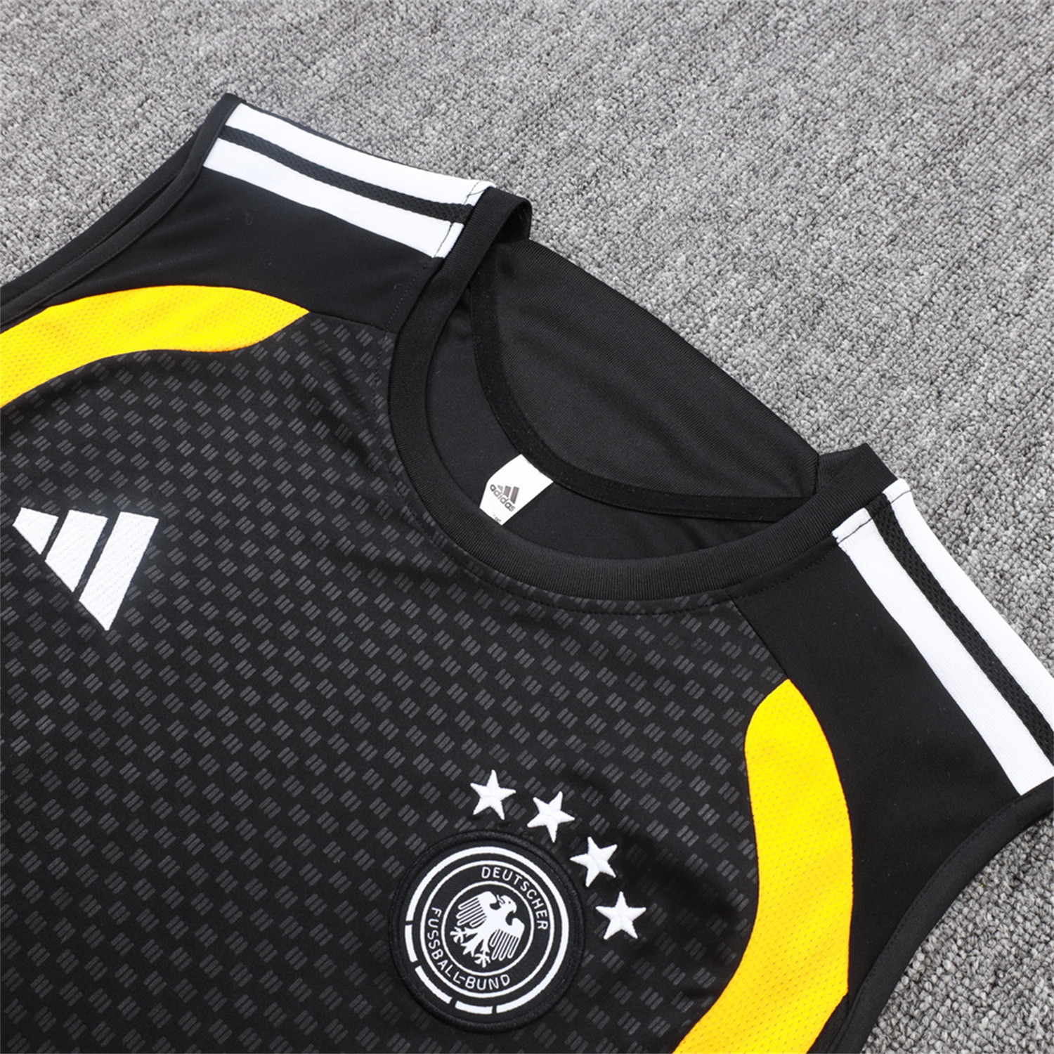 AlphaJersey-Germany 2026 Vest Training Set - Black Vest and Black Shorts