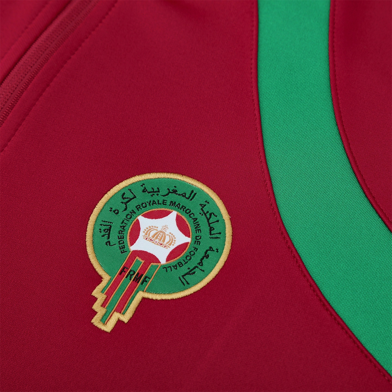AlphaJersey-Morocco 25-26 Jacket Training Tracksuit - Red Jackets & Green Pants