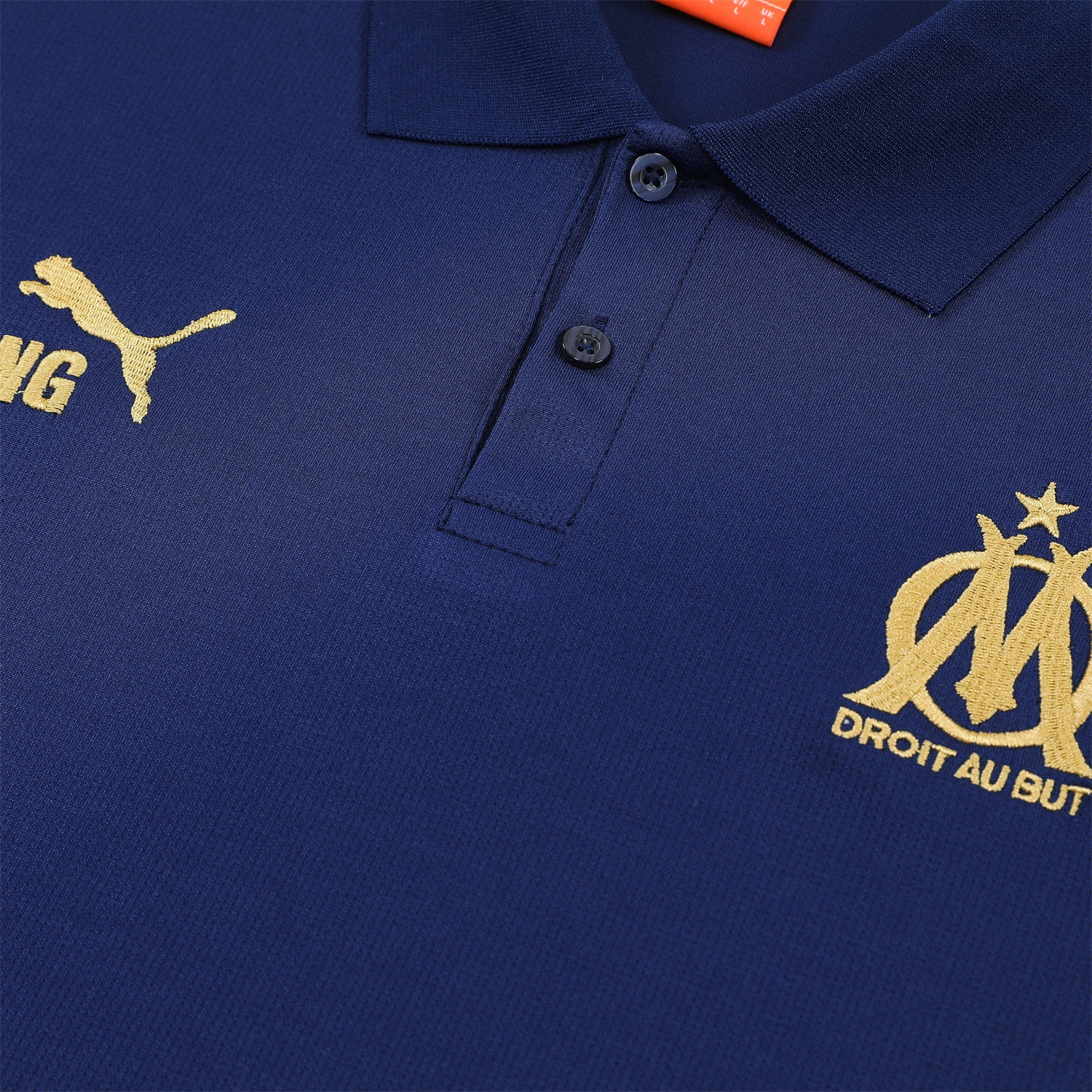 AlphaJersey-Marseille 25-26 POLO Short-Sleeve Training Set - Dark Blue Top and Pants