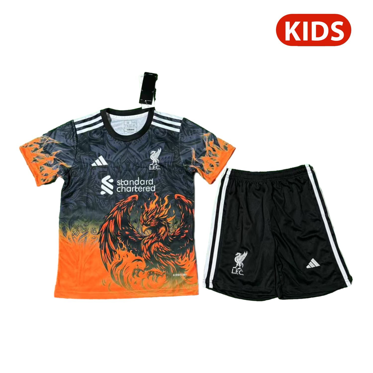AlphaJersey-Liver.pool 25-26 Orange Liver.pool Bird Black Special Kids Kit