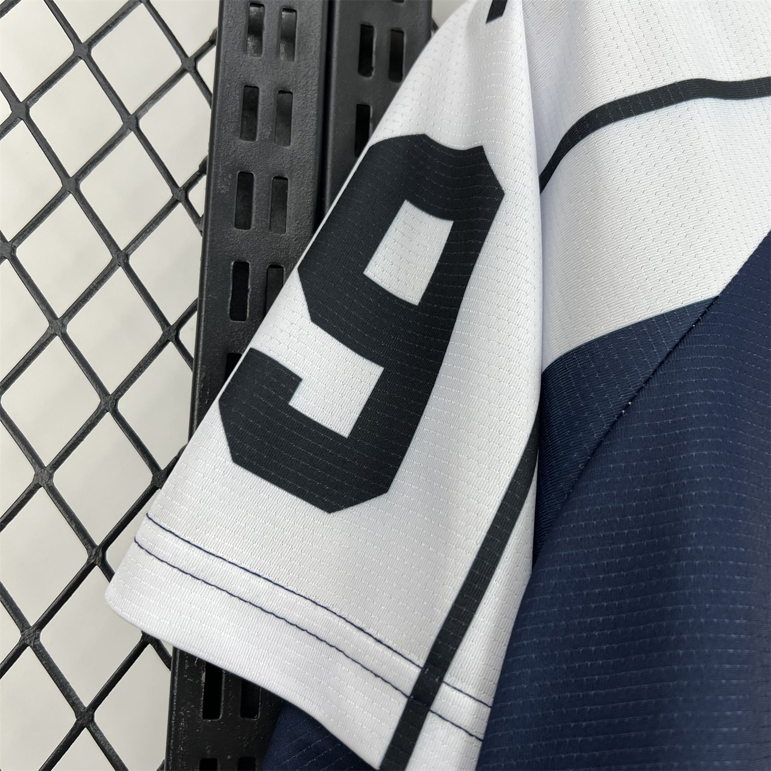 AlphaJersey-Unisex Deep Blue Striped 2026 World Cup Style V-Neck Soccer Jersey - Fans Version