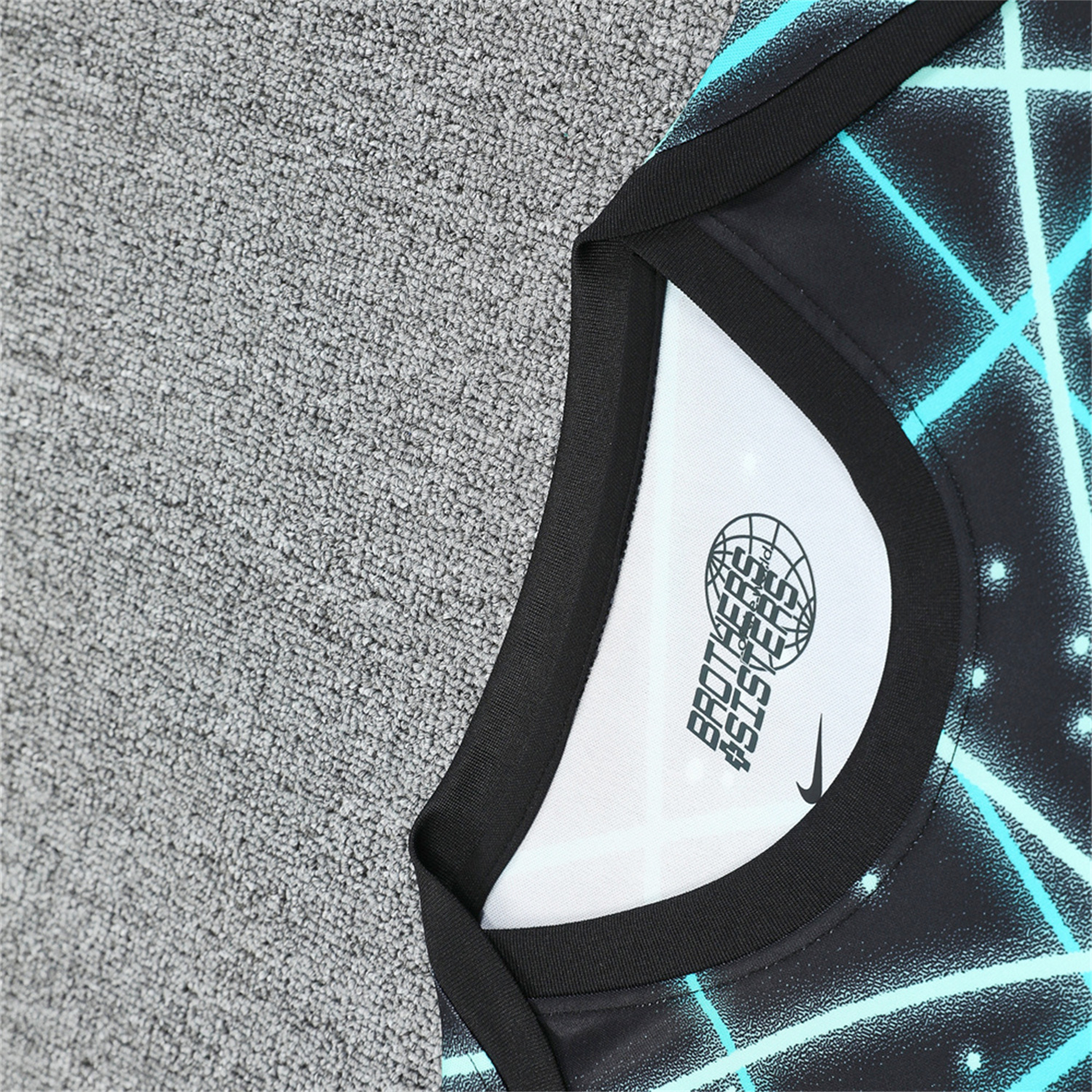 AlphaJersey-Inter Milan 25-26 Short-Sleeve Training Set - Blue Fluorescent Rays Black Top & Black Shorts