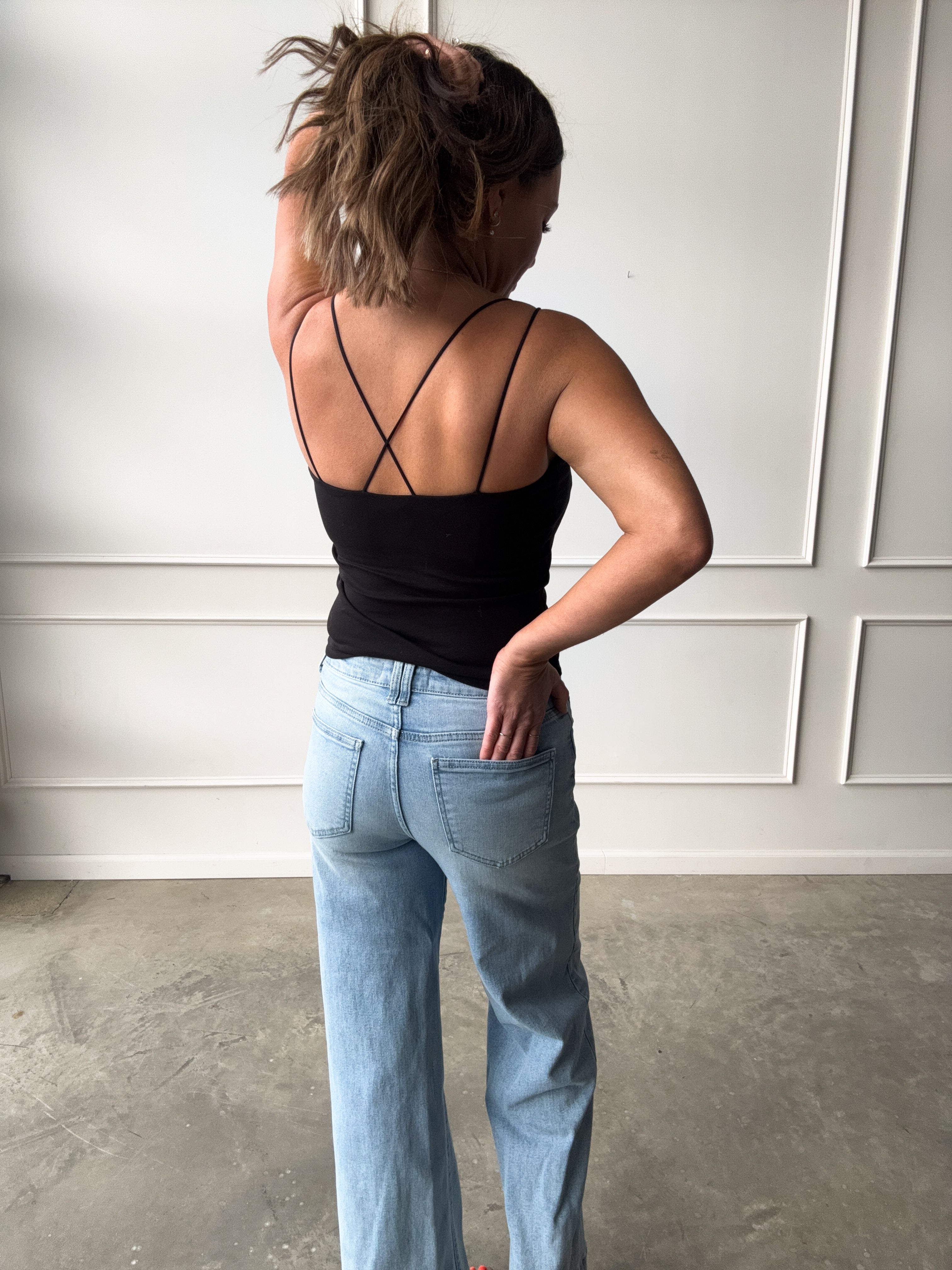 Black Cami with Built-In Bra | Elegant Women's Fashion by coolavocek