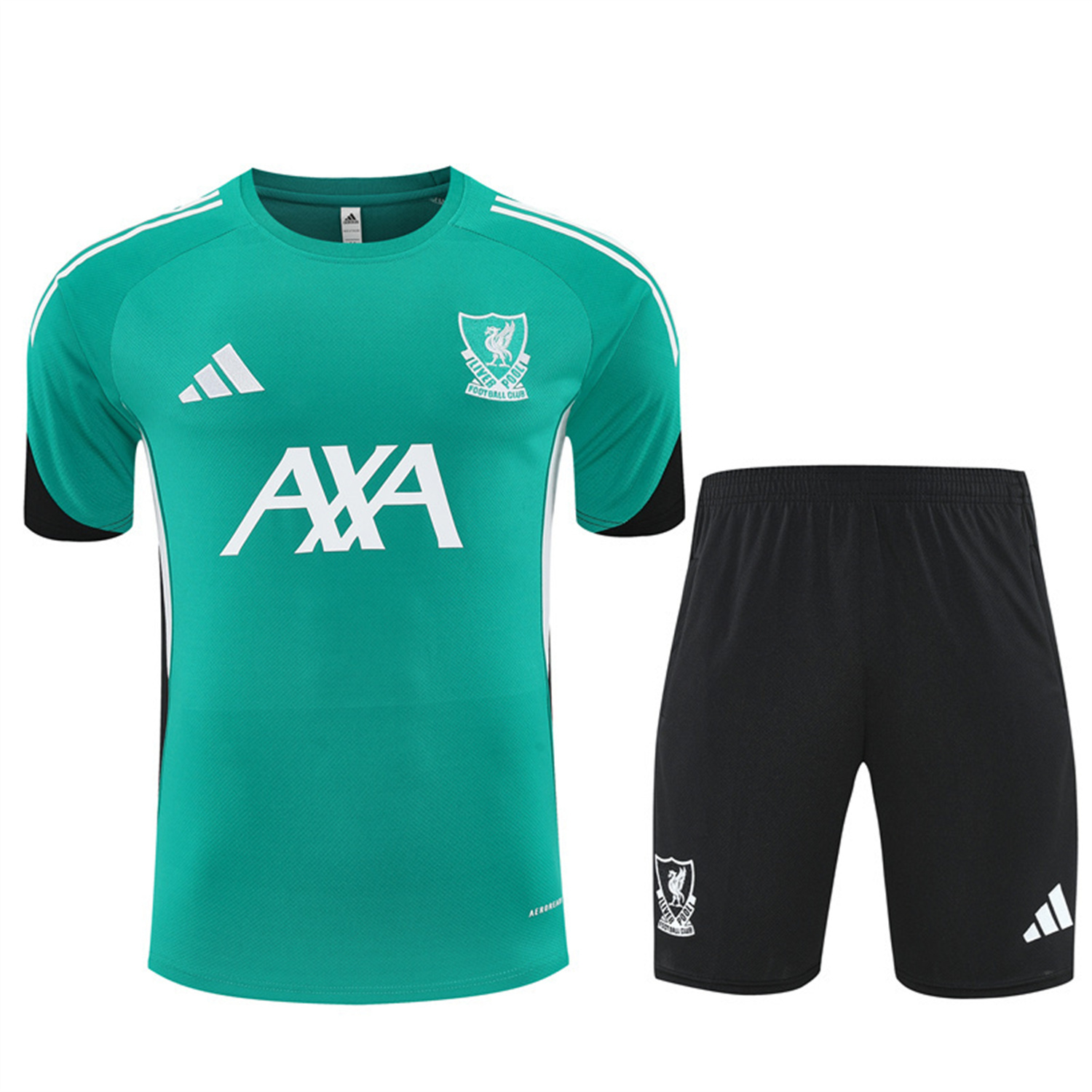 AlphaJersey-Liver.pool 25-26 Short-Sleeve Training Set - Green Top & Black Shorts