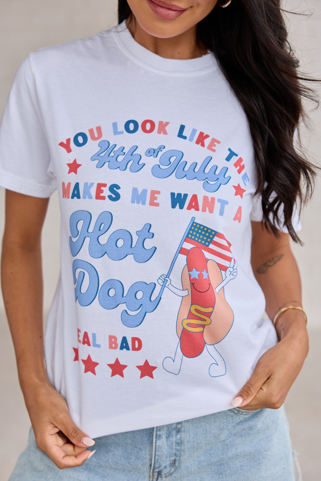 I Look Like the 4th Of July White Graphic Tee DOORBUSTER | Elegant Women's Fashion by coolavocek