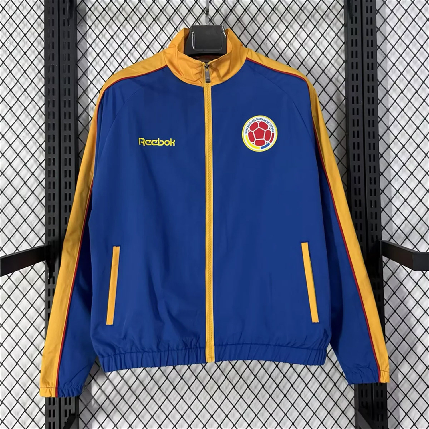 AlphaJersey-Colombia 2026 Windbreaker Jacket - Blue With Yellow