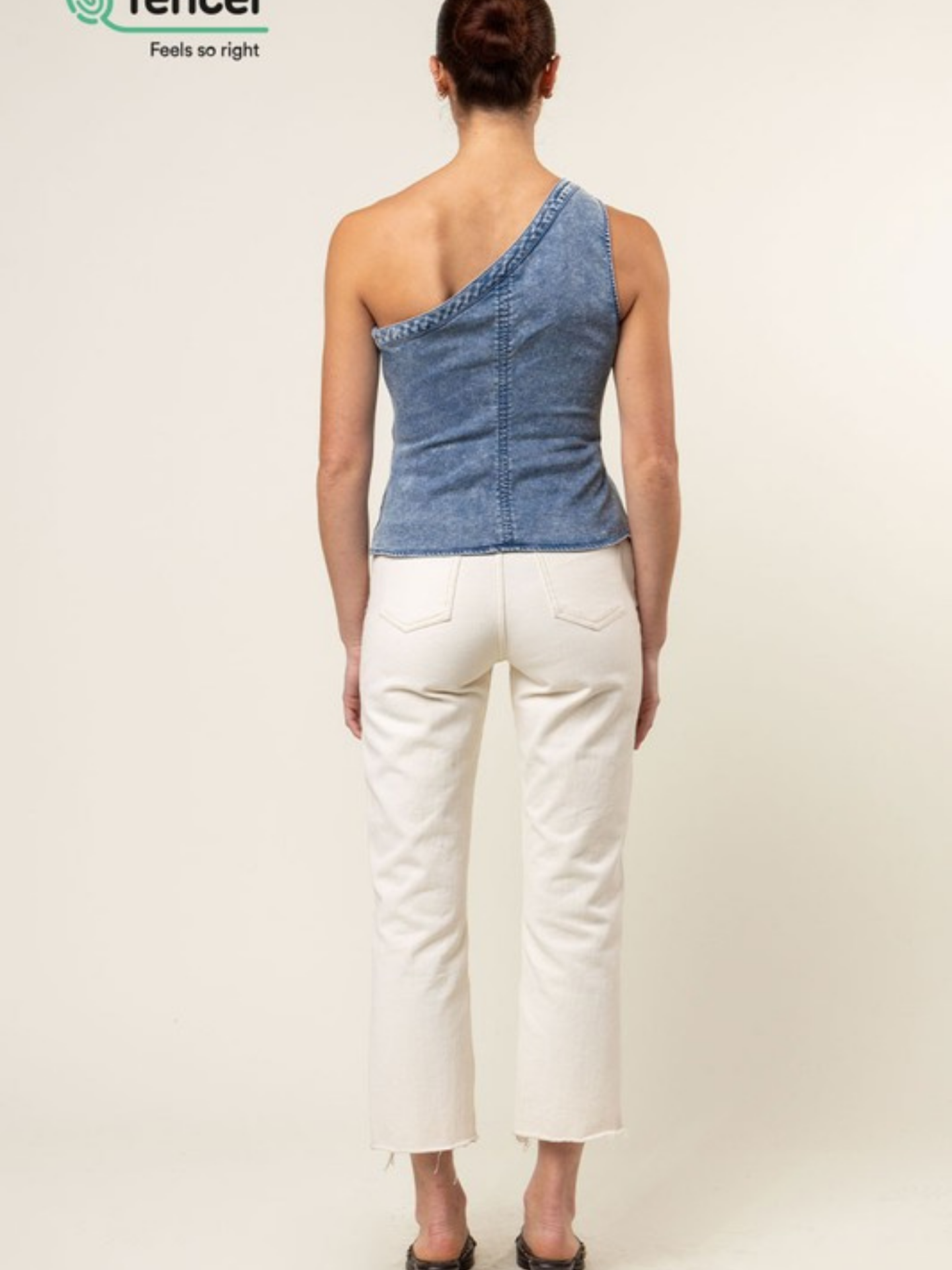 Tencel One Shoulder Braided Blouse | Elegant Women's Fashion by coolavocek