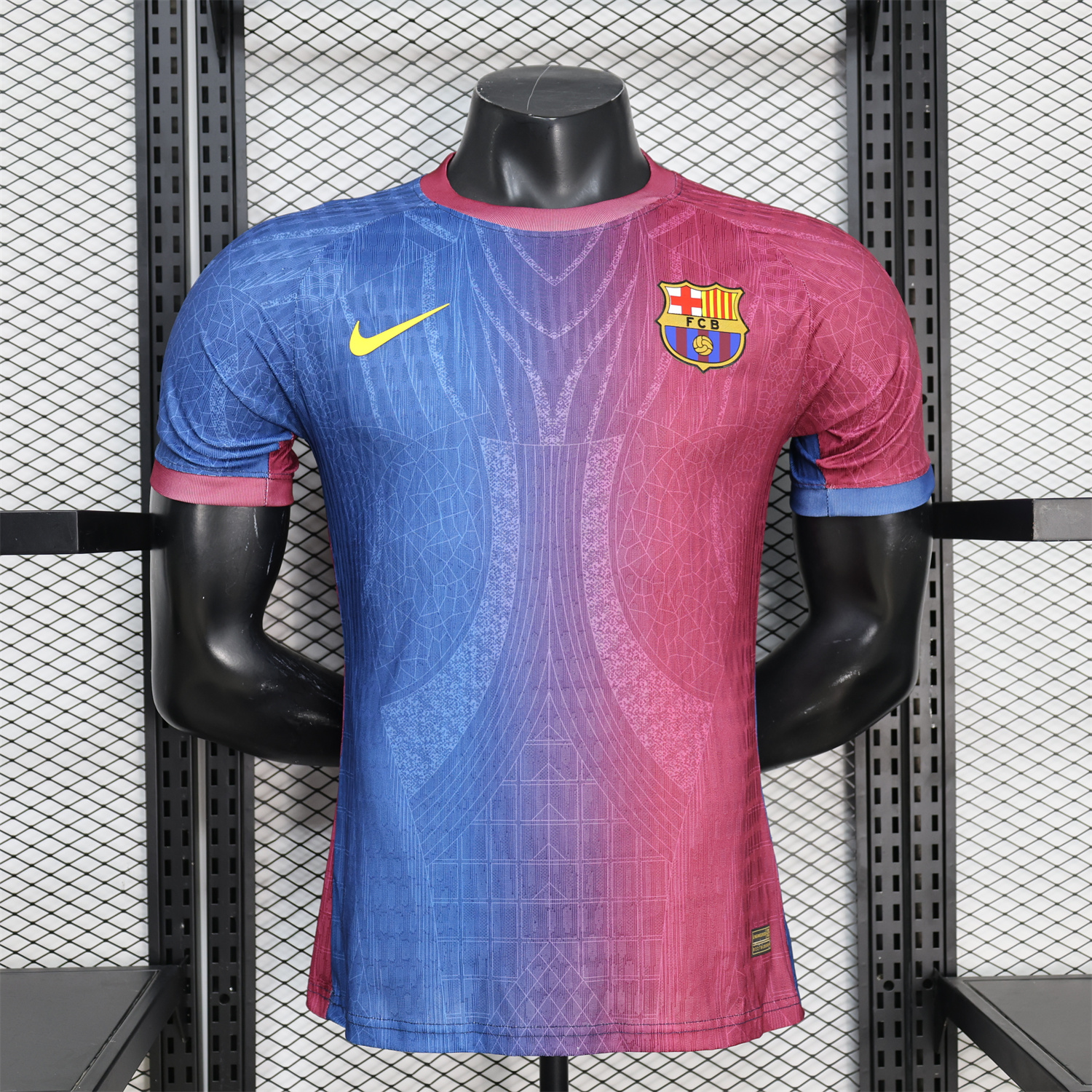 AlphaJersey-Barcelona 25-26 Red And Blue Gradient Special White Jersey - Player Version