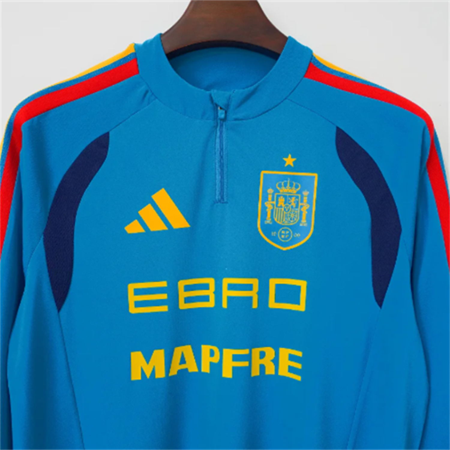 AlphaJersey-Spain 2026 Blue Long Sleeves Training Jersey - Fans Version