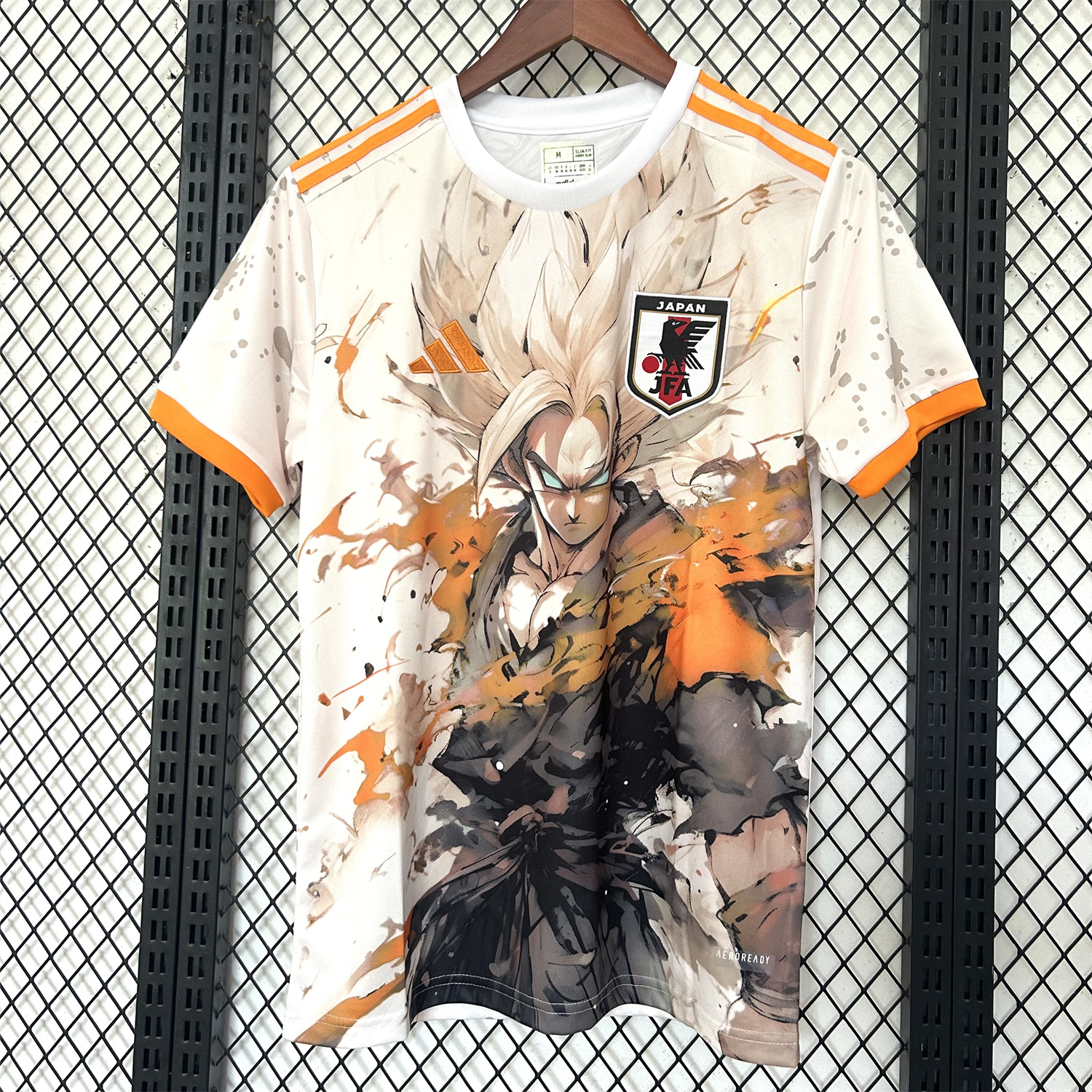 AlphaJersey-Japan 25-26 Dragon Ball White Hair Goku Orange And White Special Jersey - Fans Version