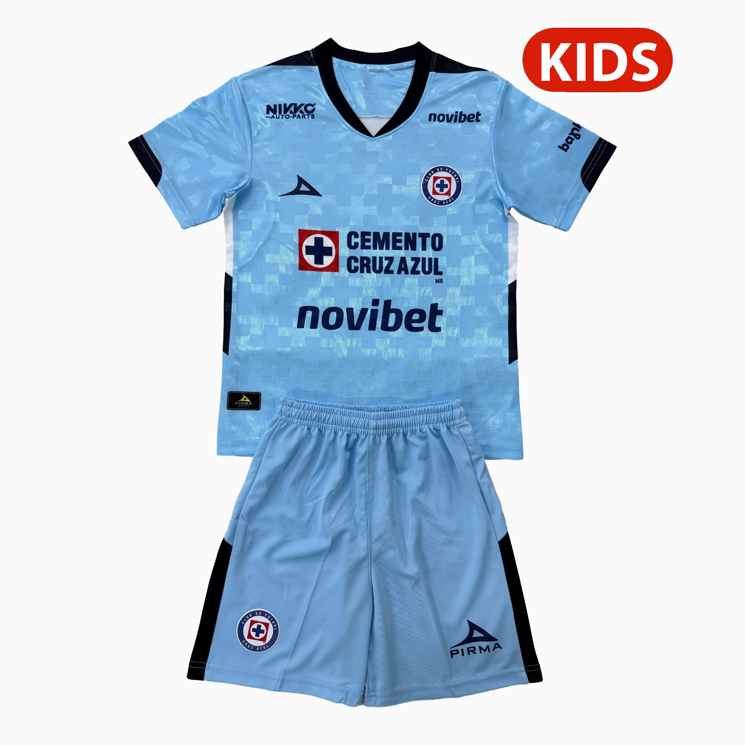 AlphaJersey-Cruz Azul 25-26 Blue Goalkeeper Kids Kit