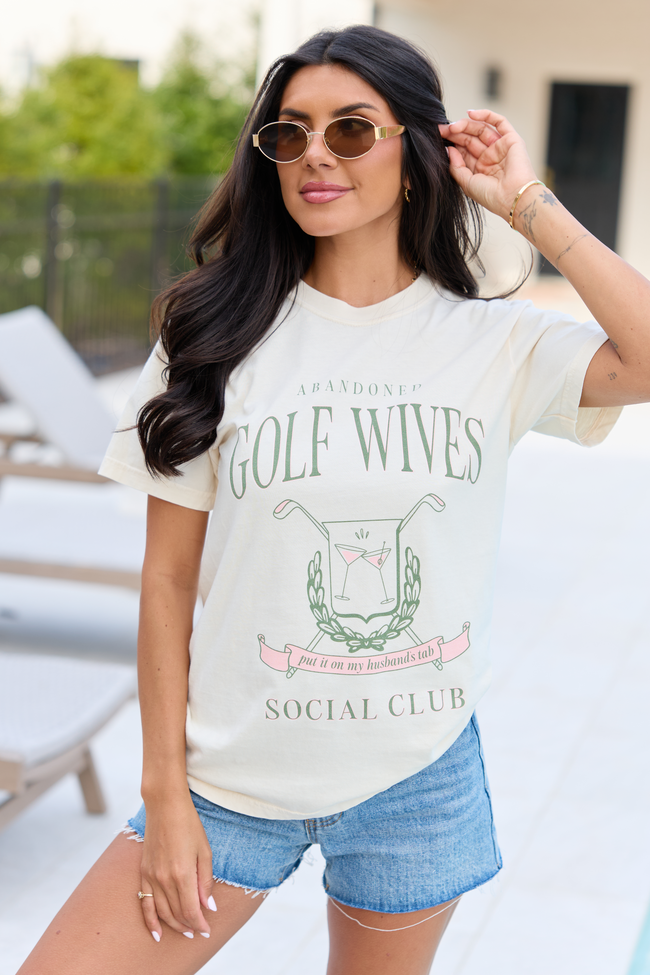 Golf Wives Social Club Ivory Graphic Tee | Elegant Women's Fashion by coolavocek