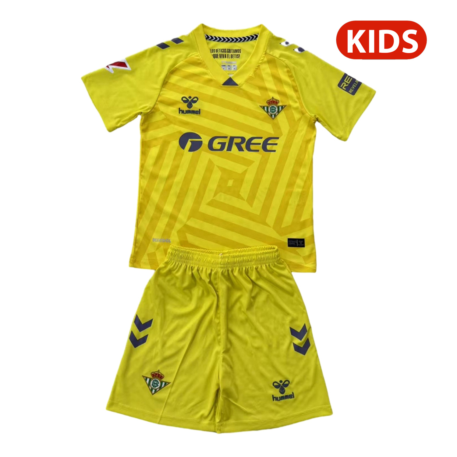 AlphaJersey-Real Betis 25-26 Yellow Goalkeeper Kids Kit