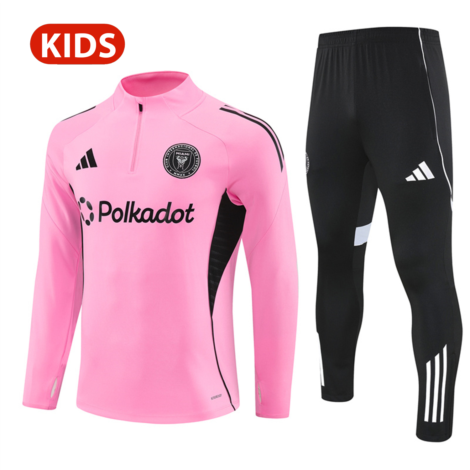 AlphaJersey-INT M.A.M 25-26 Kid Long Sleeves Training Set - Pink Top & Black Pants