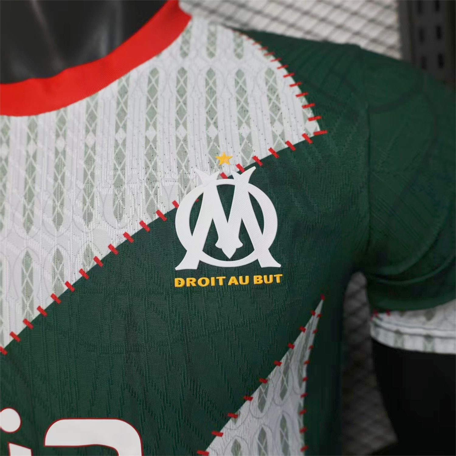 AlphaJersey-Marseille 25-26 Dark Green And White Jersey -Player Version
