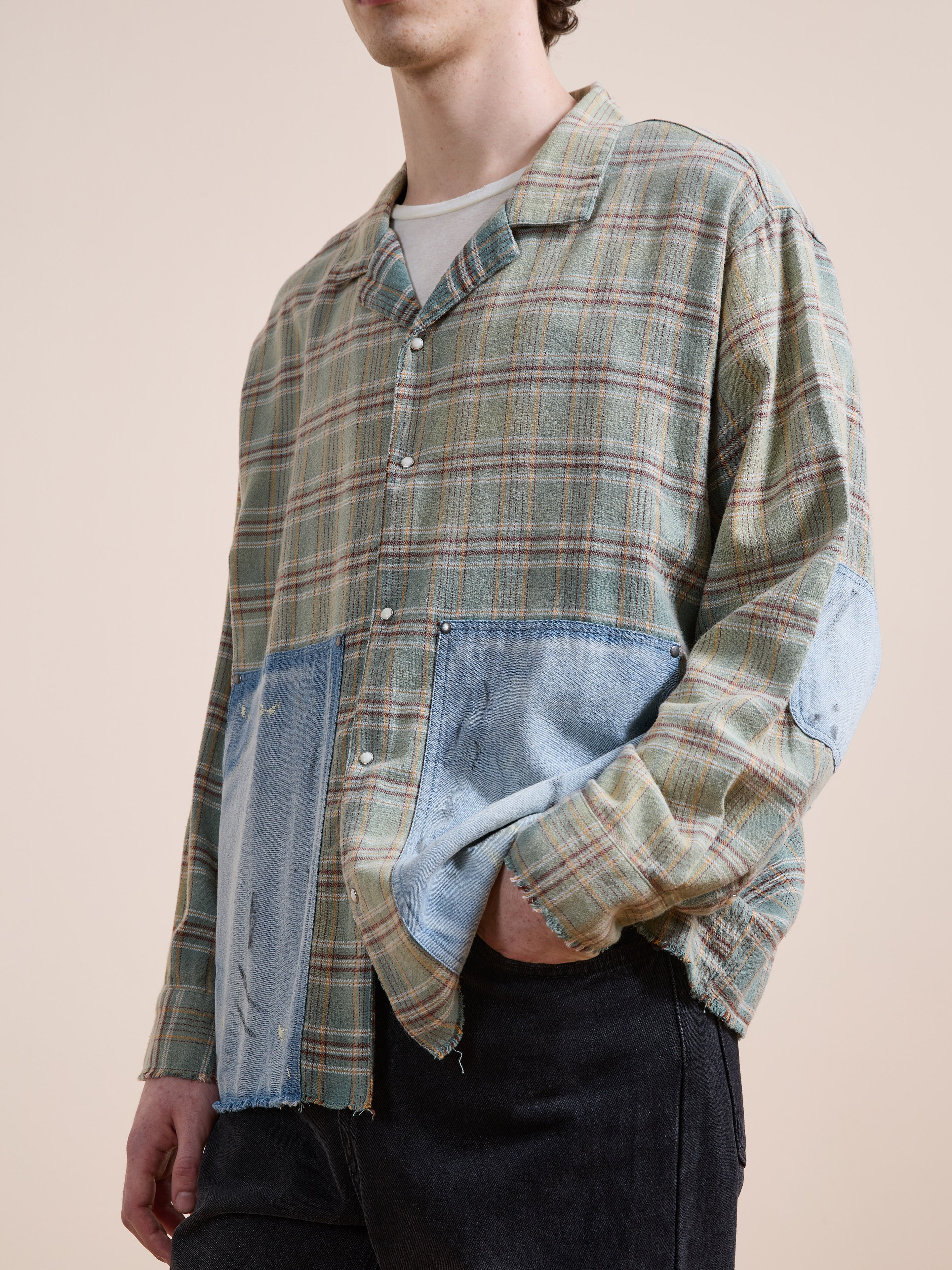 Plaid Denim Shirt | Modern Menswear by yycbvcnbmmnbm