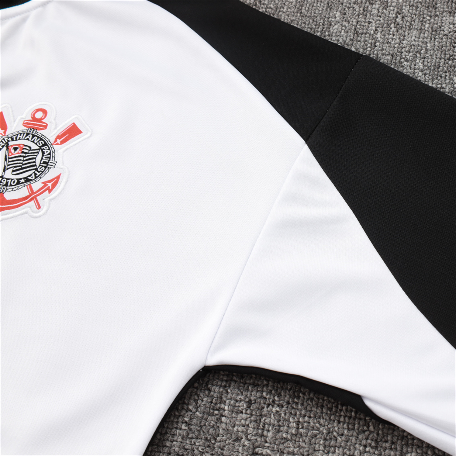 AlphaJersey-Corinthians 25-26 Jacket Training Tracksuit - White Jackets & Black Pants