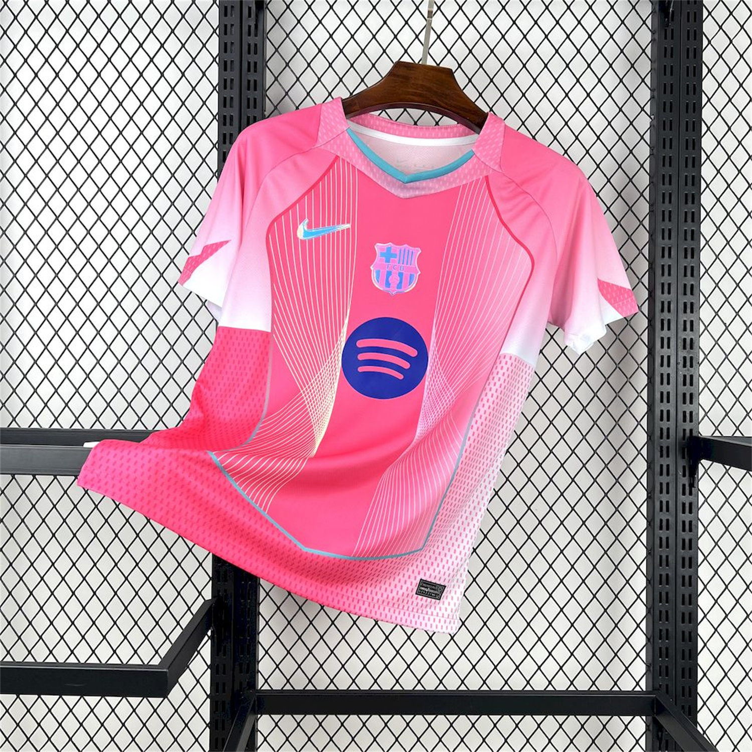 AlphaJersey-Barcelona 25-26 T90 White Lines Pink Gradient Special Jersey - Fans Version