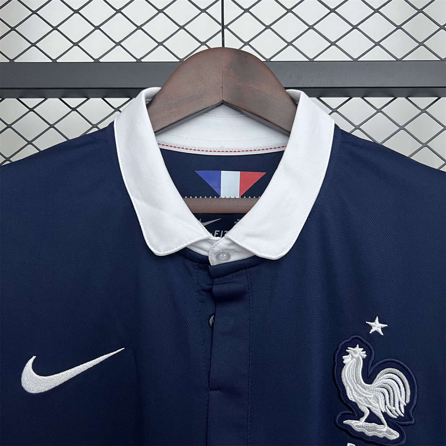 AlphaJersey-Retro France 2014 Home Long Sleeves Jersey