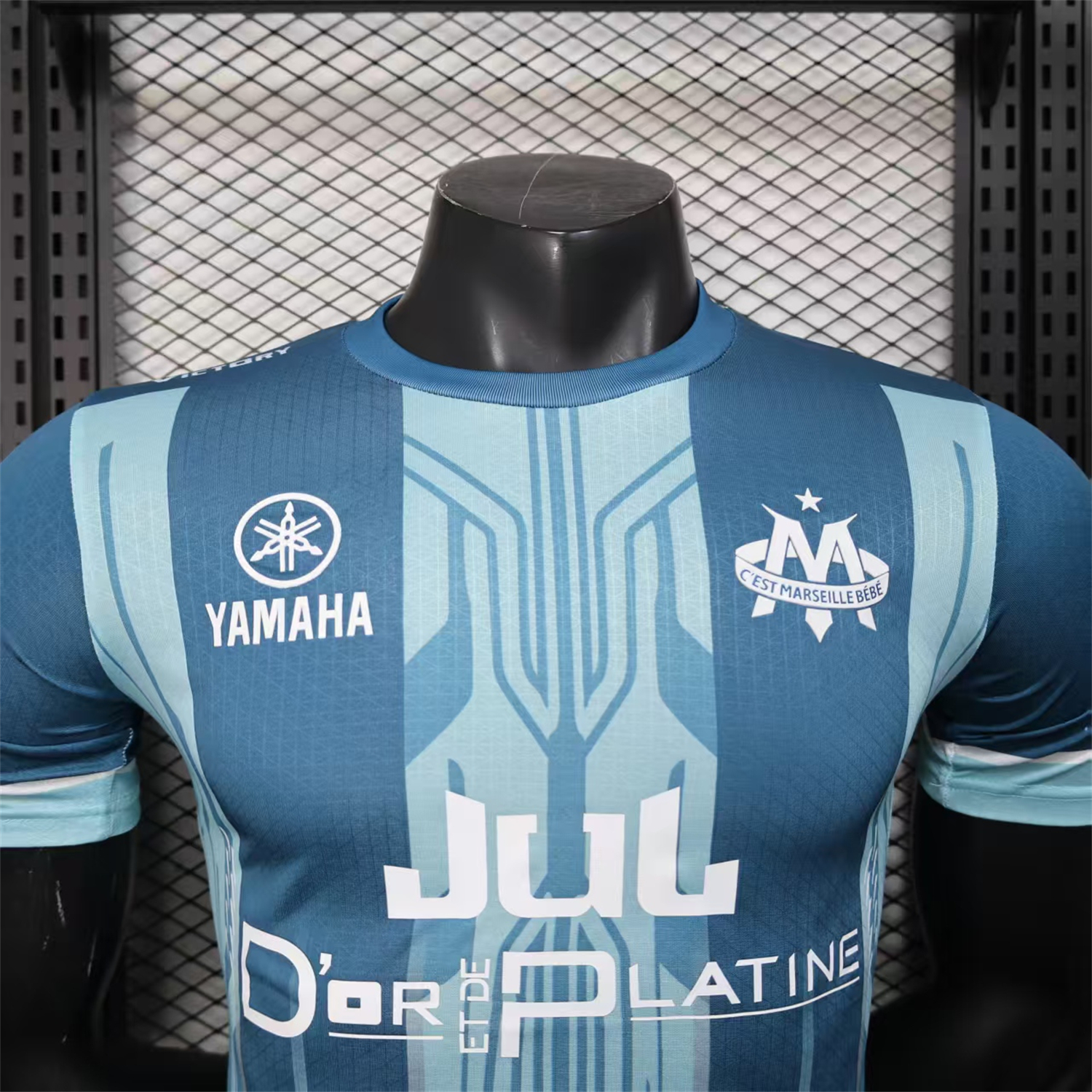 AlphaJersey-Marseille 25-26 Blue Stripes Special Jersey - Player Version