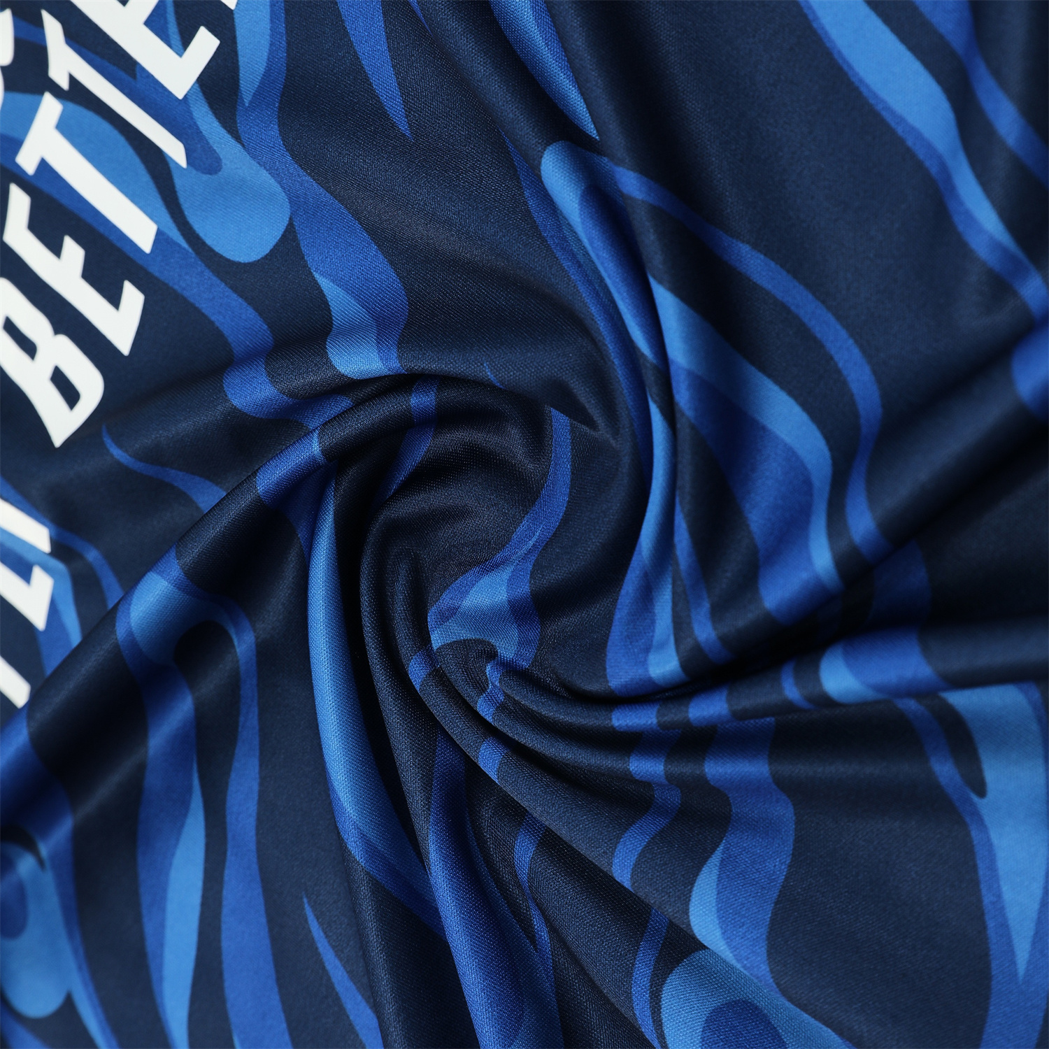 AlphaJersey-Real Madrid 25-26 Short-Sleeve Training Set - Blue Water Pattern Top & Deep Blue Shorts