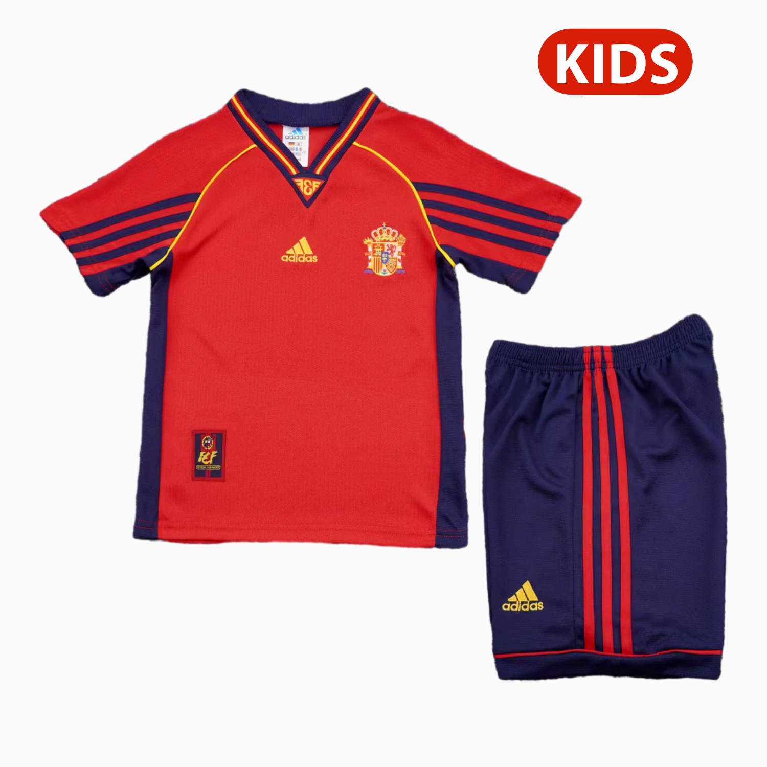 AlphaJersey-Retro Spain 1998-99 Home Kids Kit