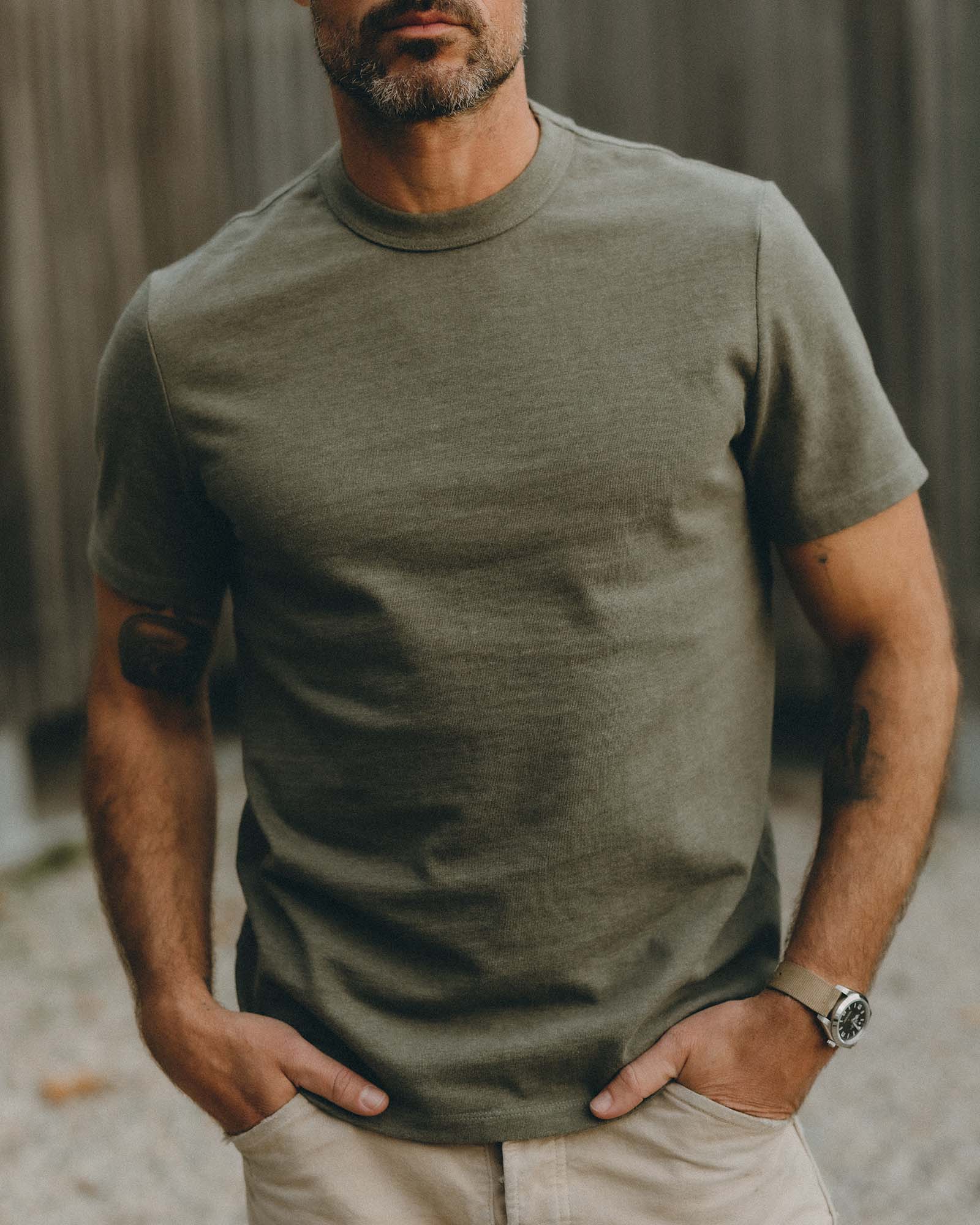The Organic Cotton Shop Tee in Army Twist | Modern Menswear by yycbvcnbmmnbm