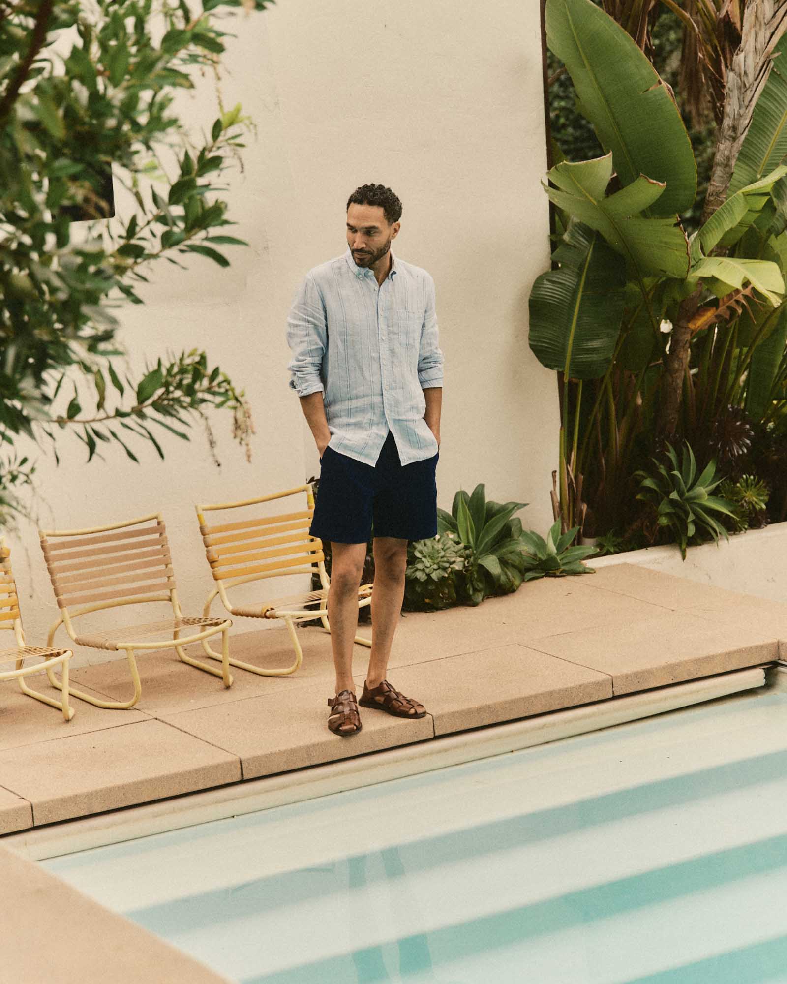 The Jack in Blue Sky Stripe Linen | Modern Menswear by yycbvcnbmmnbm