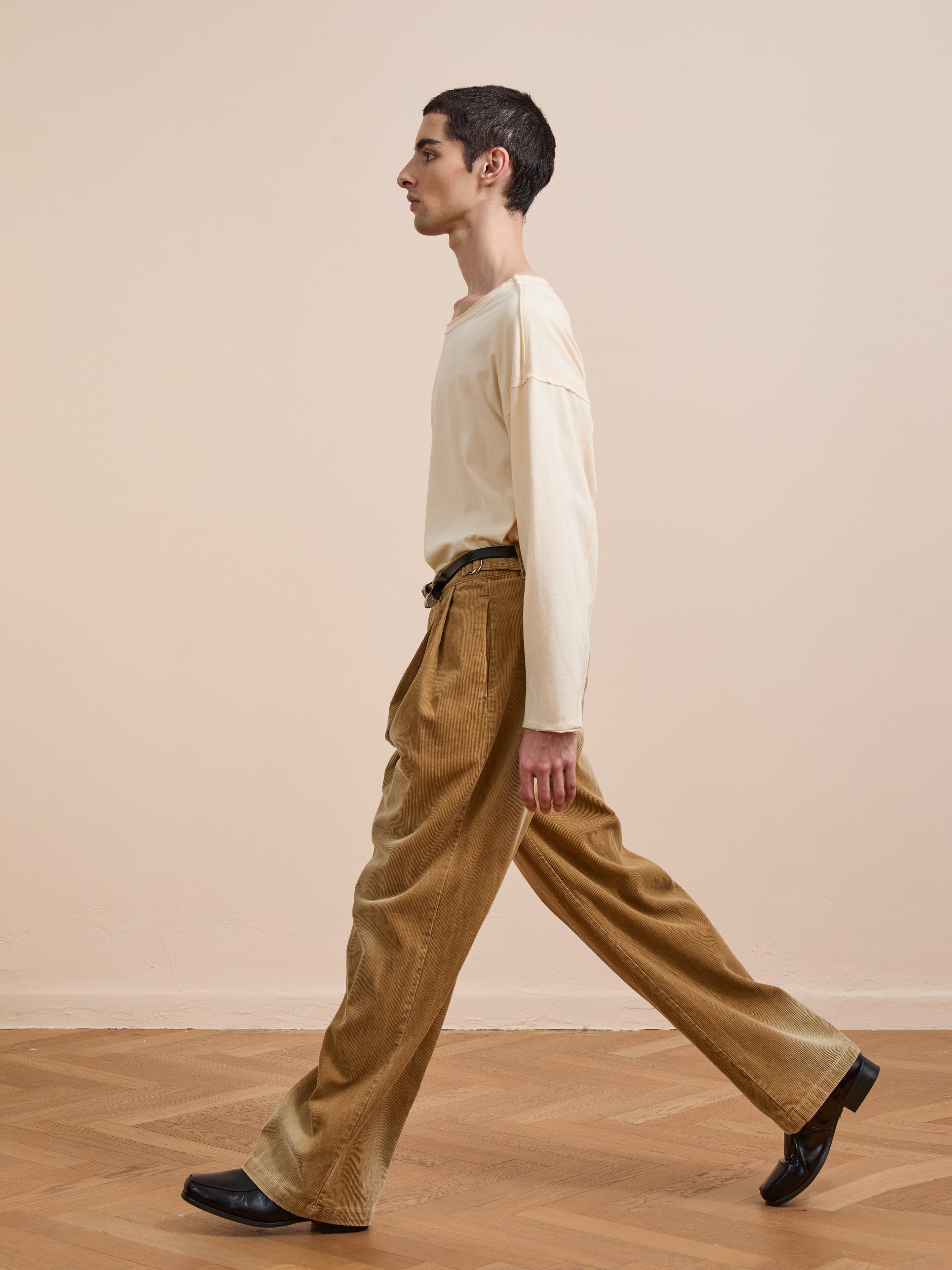 Faded Pleated Corduroy Pants | Modern Menswear by yycbvcnbmmnbm
