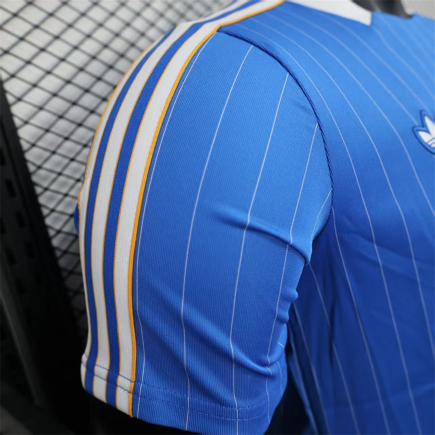 AlphaJersey-Real Madrid 25-26 Trefoil White Lines Blue Travel Jersey - Player Version