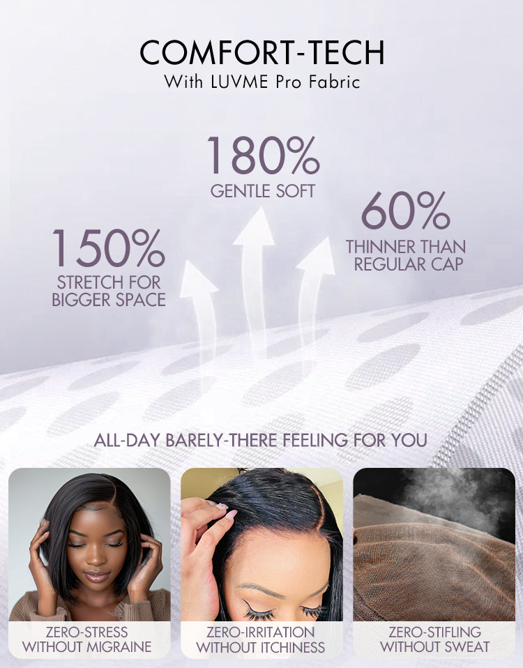 AiryFit™ Scalp Care Wigs -Salt and Pepper Glueless Minimalist HD Lace Bob Wig Pre-Cut Lace - US Only