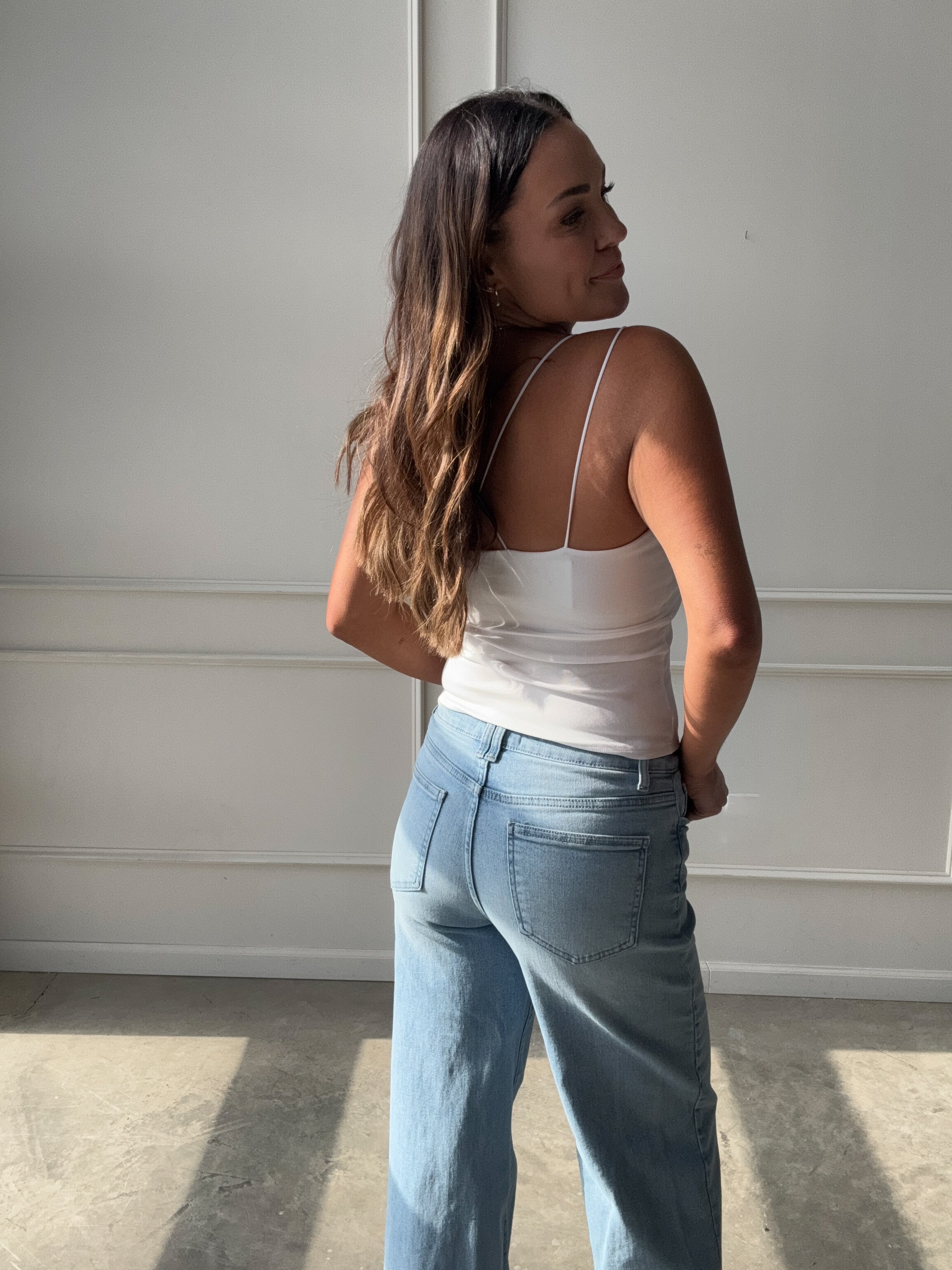 White Cami with Built-In Bra | Elegant Women's Fashion by coolavocek
