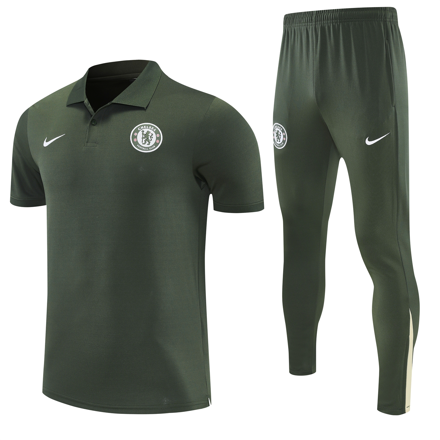 AlphaJersey-C.H.E.L.S.E.A 25-26 POLO Short-Sleeve Training Set - Dark Green Top and Pants