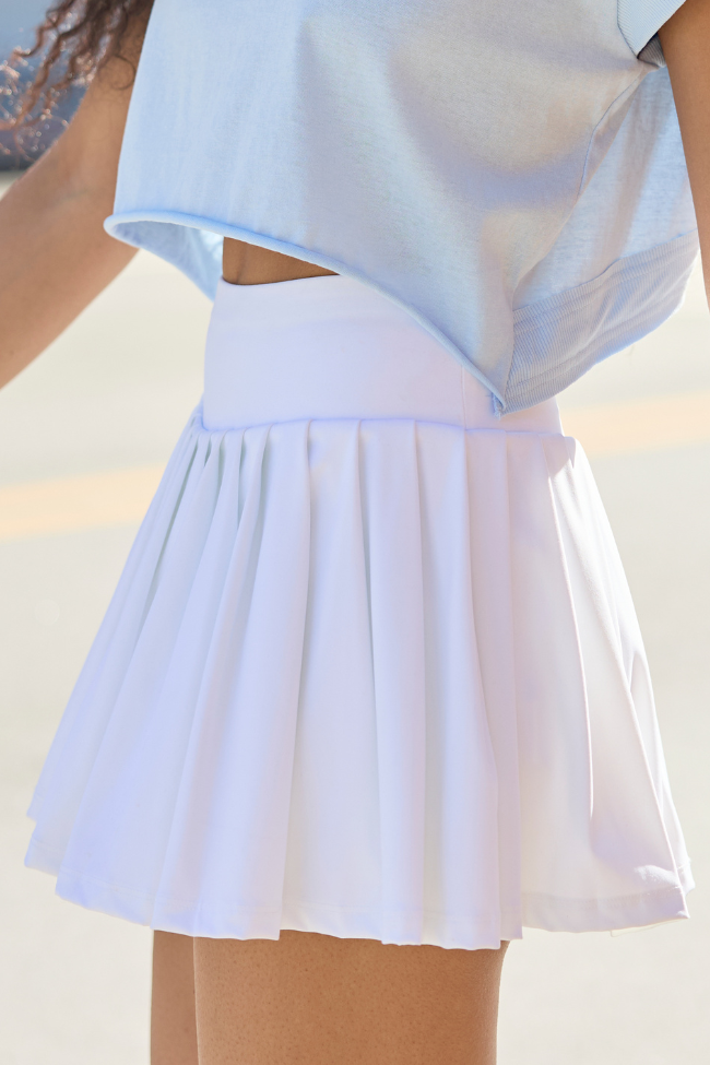 For The Win White Pleated Tennis Skirt | Elegant Women's Fashion by coolavocek