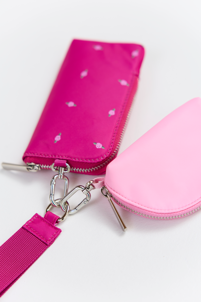Active State Fuchsia Petal Pop Dual Pouch Wristlet DOORBUSTER | Elegant Women's Fashion by coolavocek