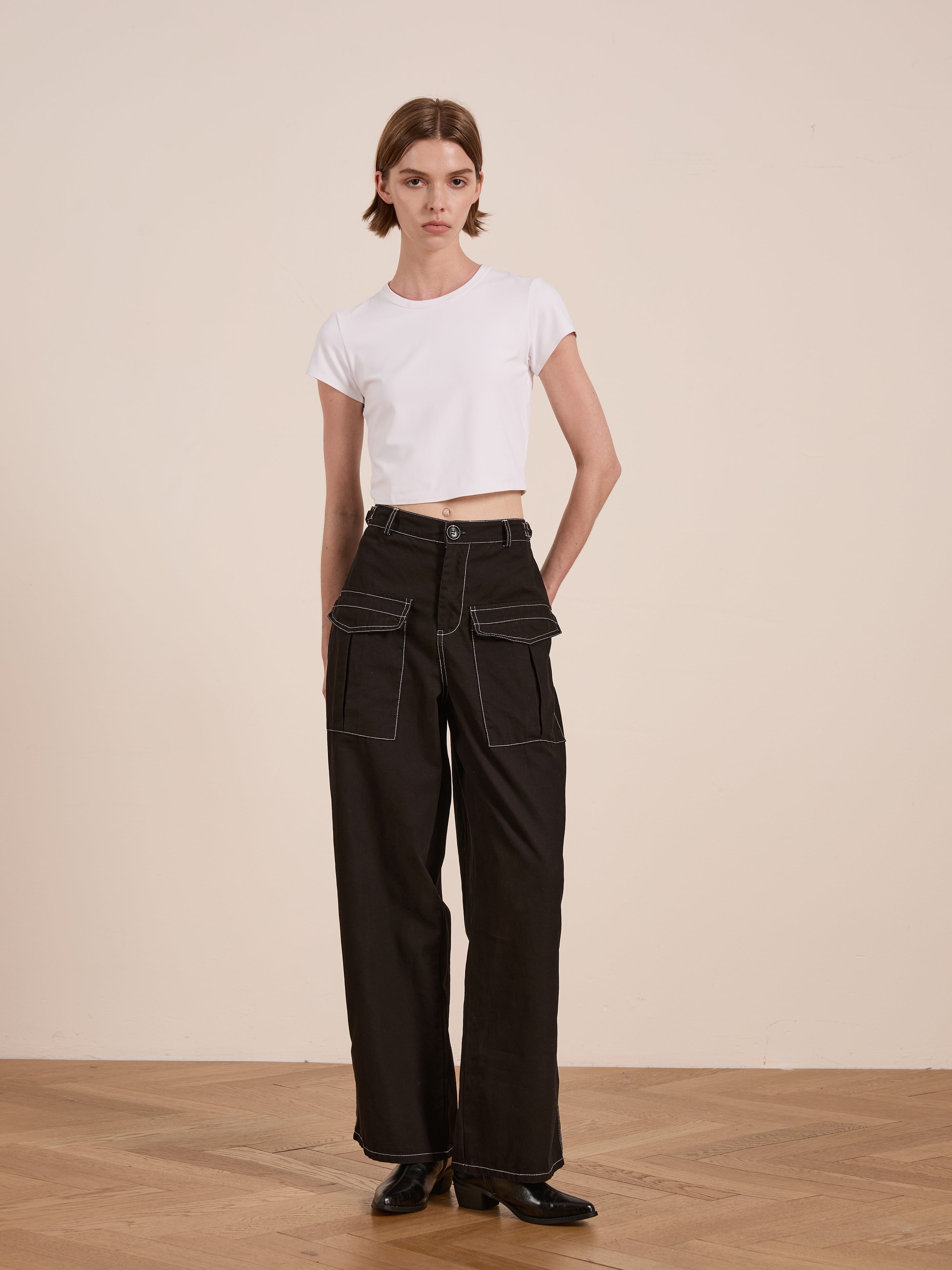 Lucca Black Contrast Pocket Pants | Modern Menswear by yycbvcnbmmnbm