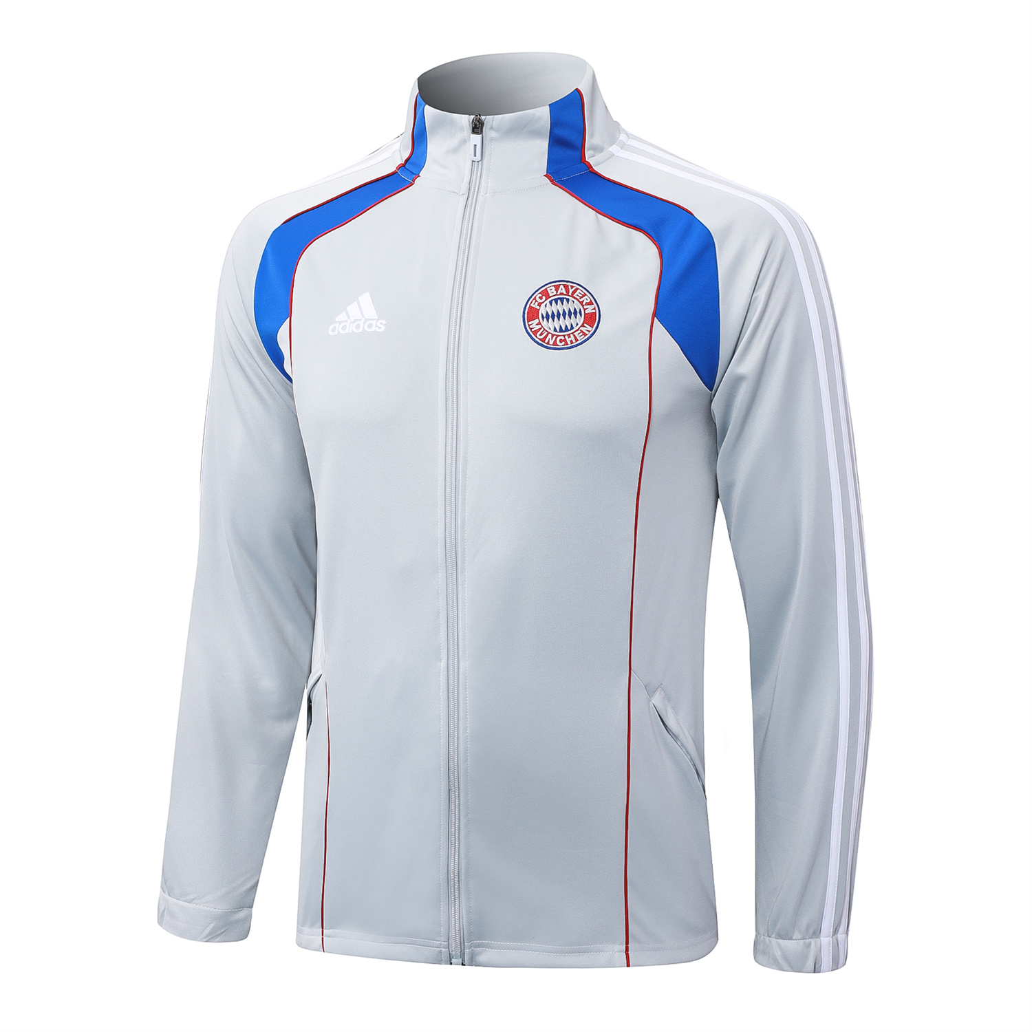 AlphaJersey-Bayern Munich 25-26 Jacket Training Tracksuit - Grey Throwback Jackets & Pants