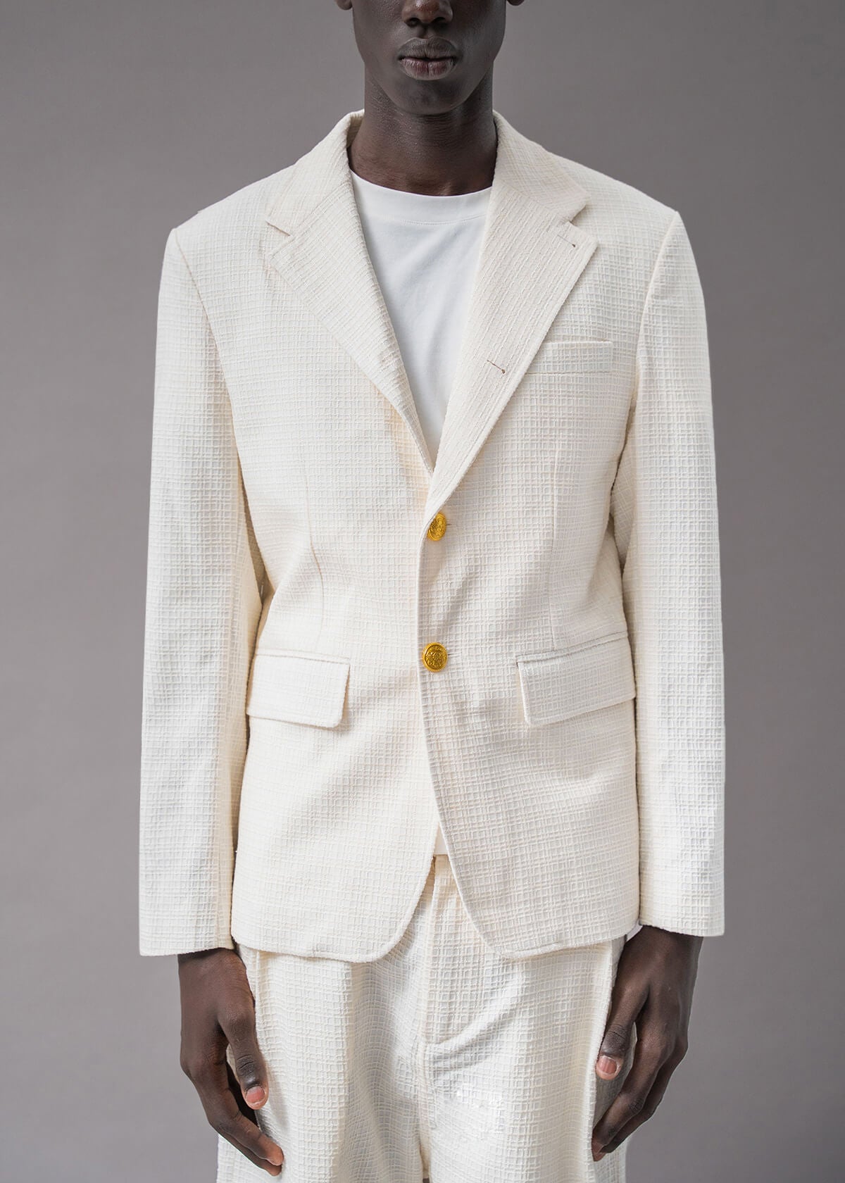 Off White Grid Blazer | Modern Menswear by yycbvcnbmmnbm