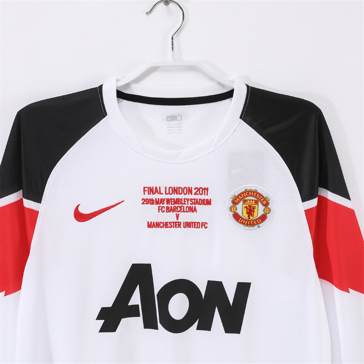 AlphaJersey-Retro Manchester United 10-11 Away Long Sleeves Jersey - Champions League Final Version