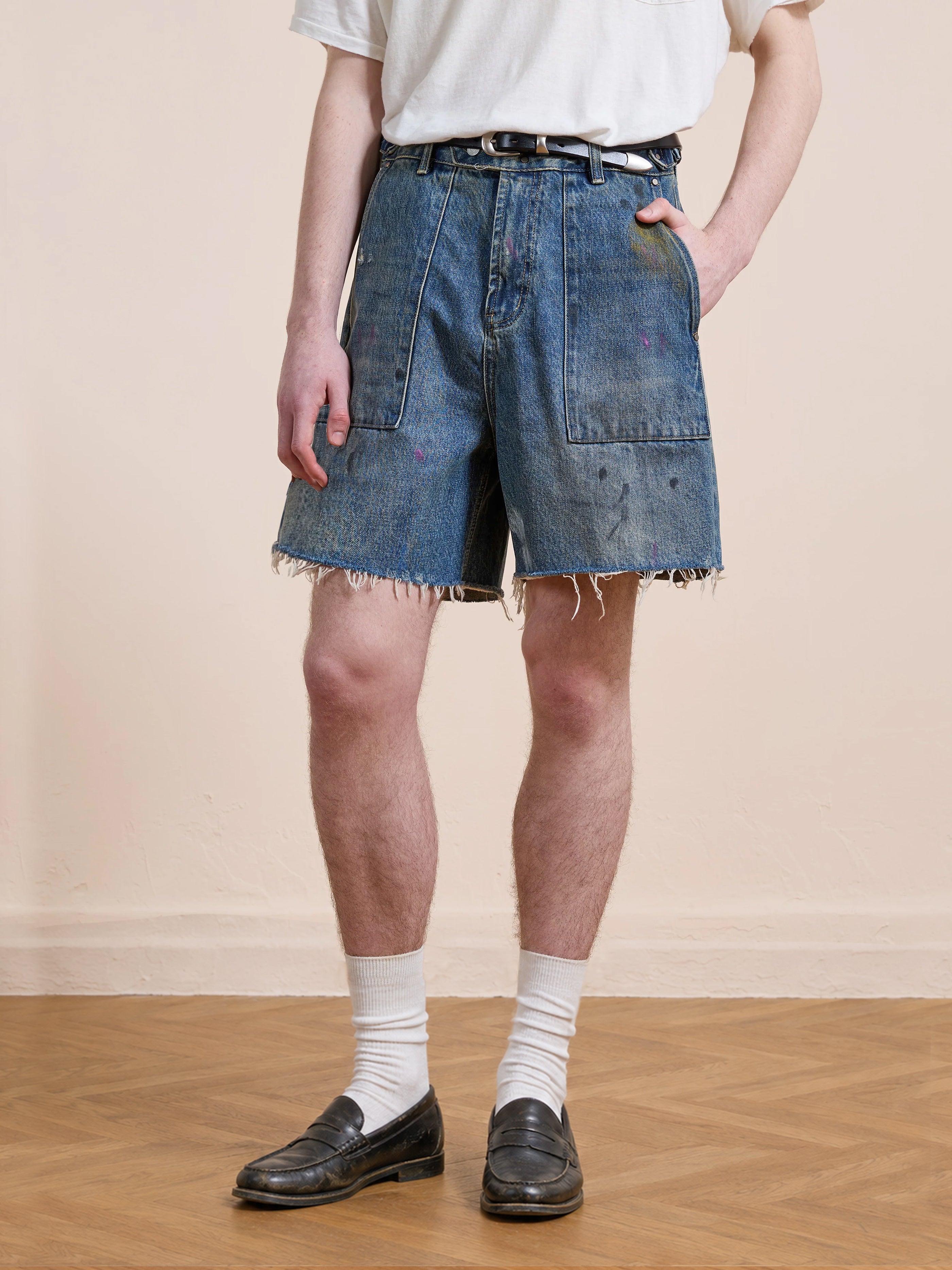 Paint Studio Denim Shorts | Modern Menswear by yycbvcnbmmnbm