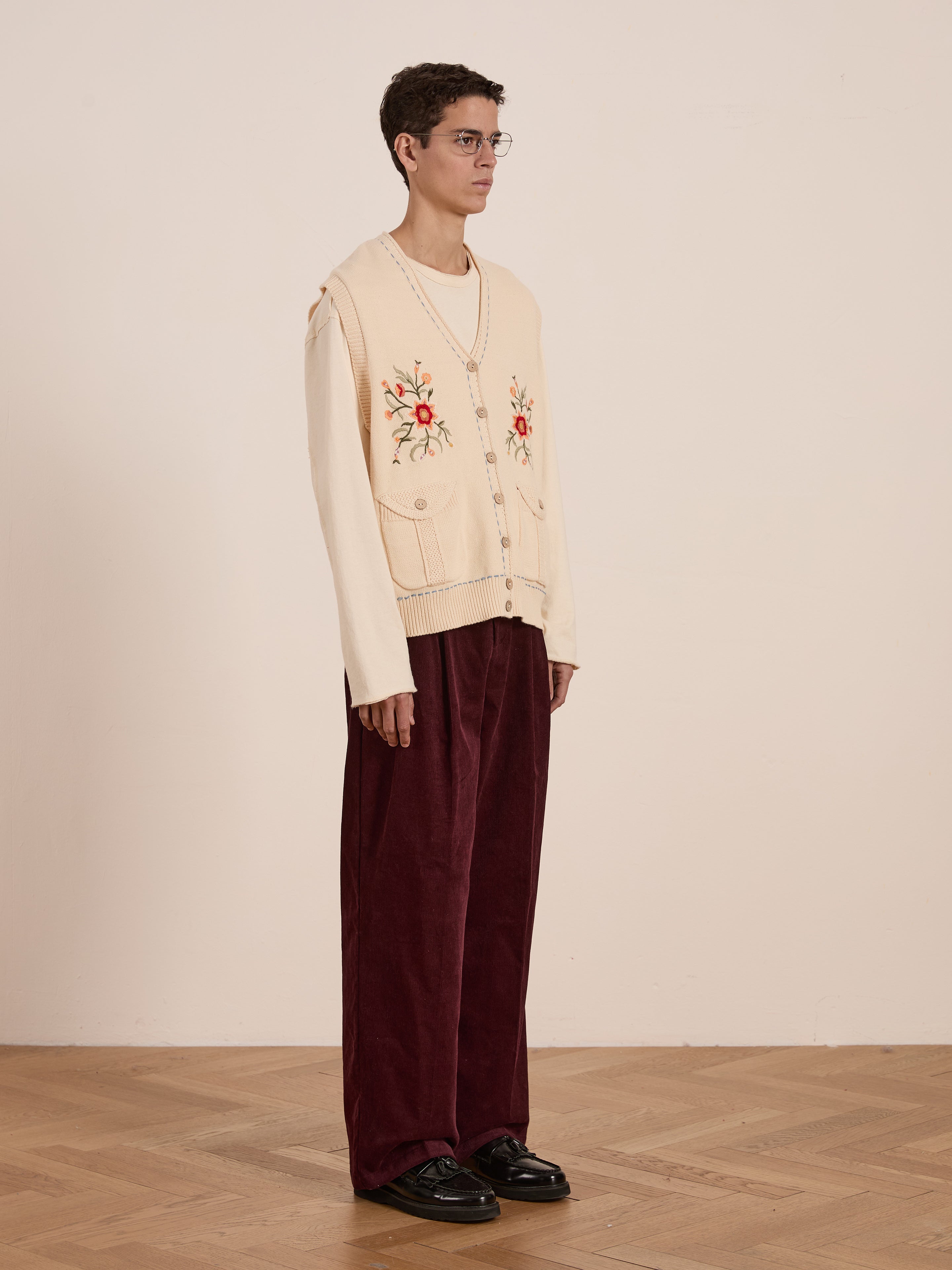 Floral Embroidered Knit Vest | Modern Menswear by yycbvcnbmmnbm