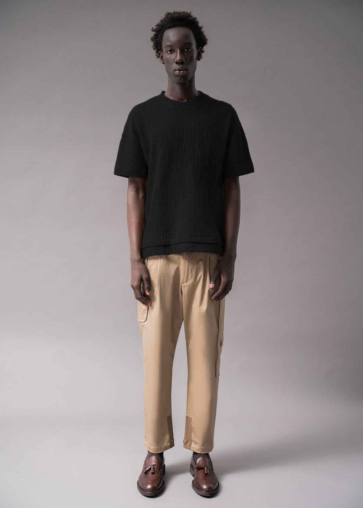 Black Open Weave Crew | Modern Menswear by yycbvcnbmmnbm