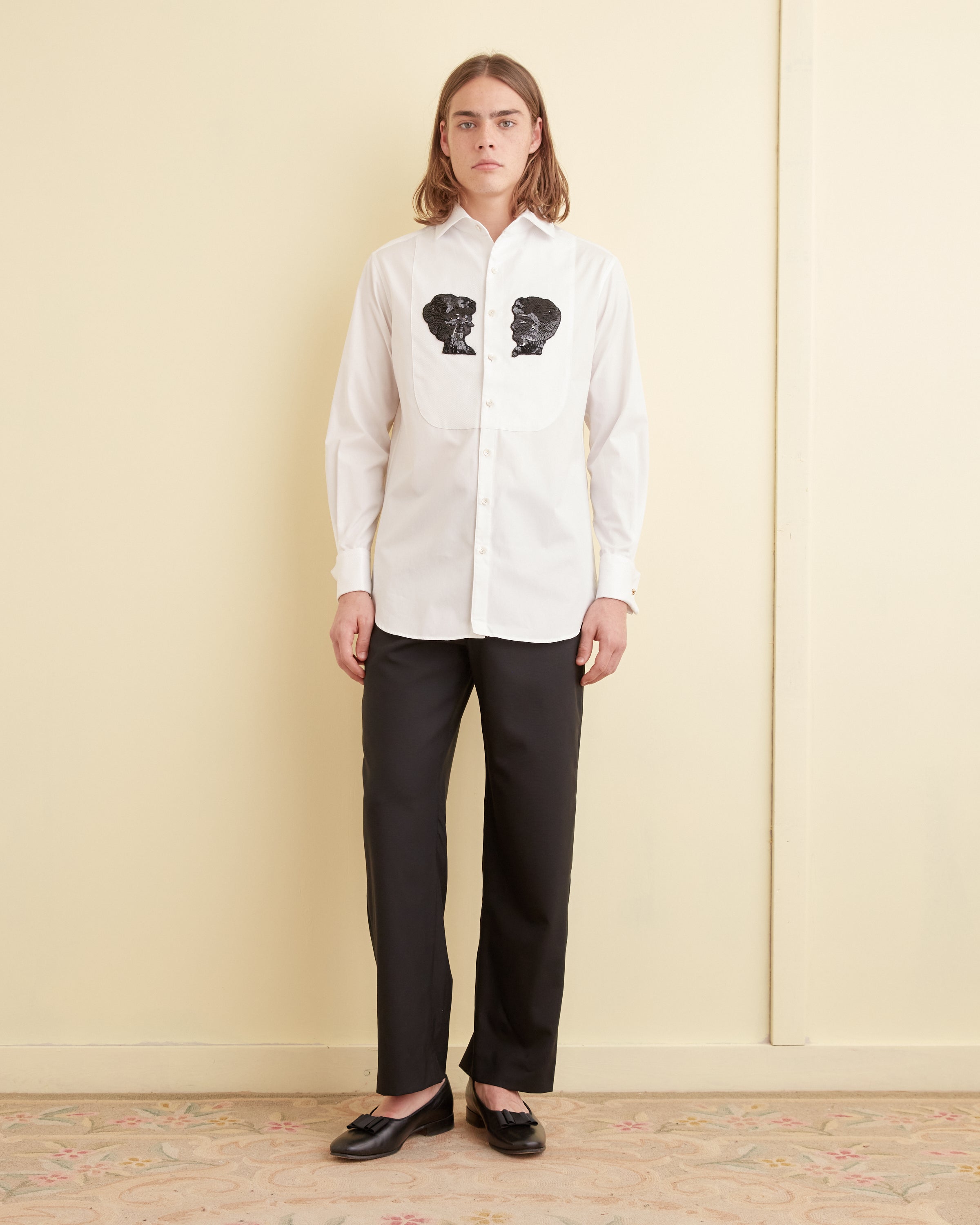 Sequined Silhouette Tuxedo Shirt | Modern Menswear by yycbvcnbmmnbm