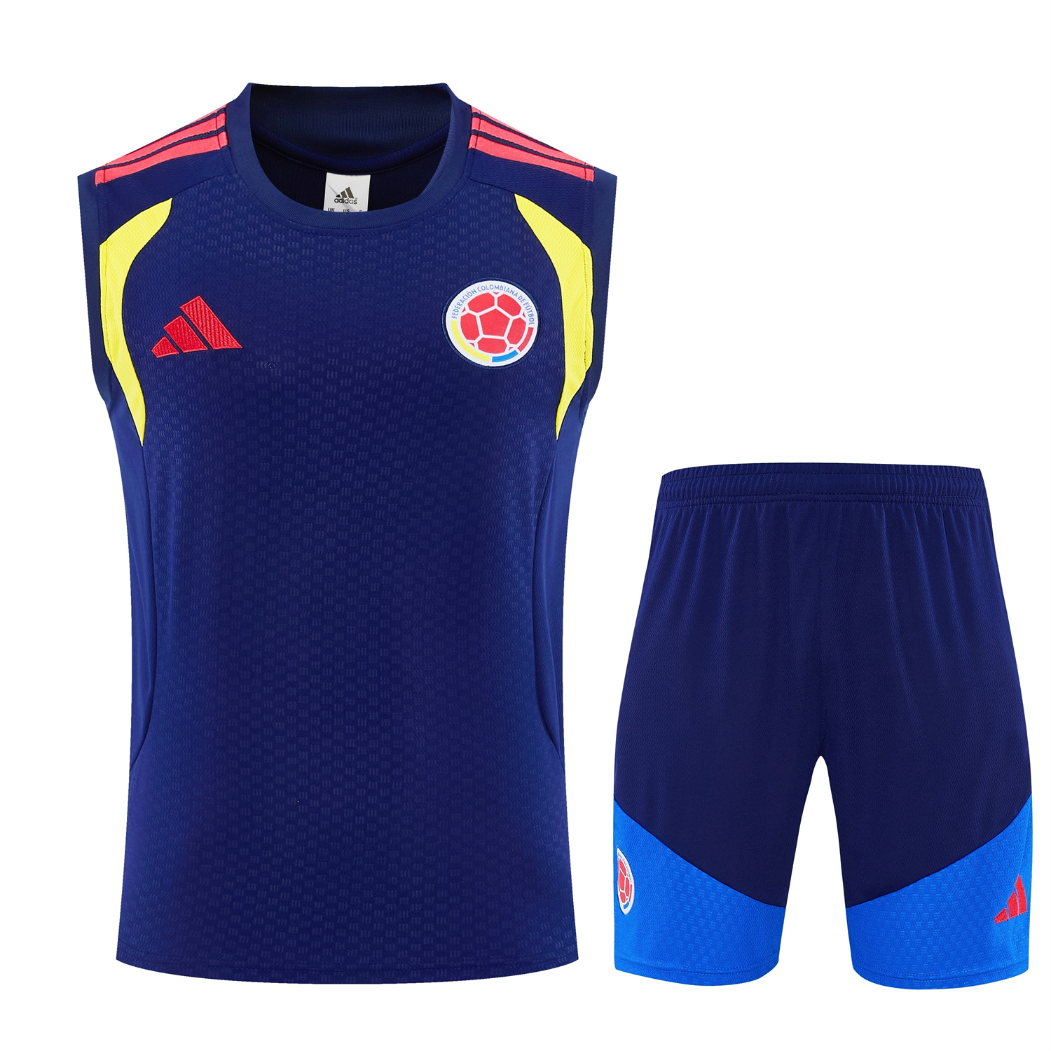 AlphaJersey-Colombia 2026 Vest Training Set - Dark Blue Vest and Shorts